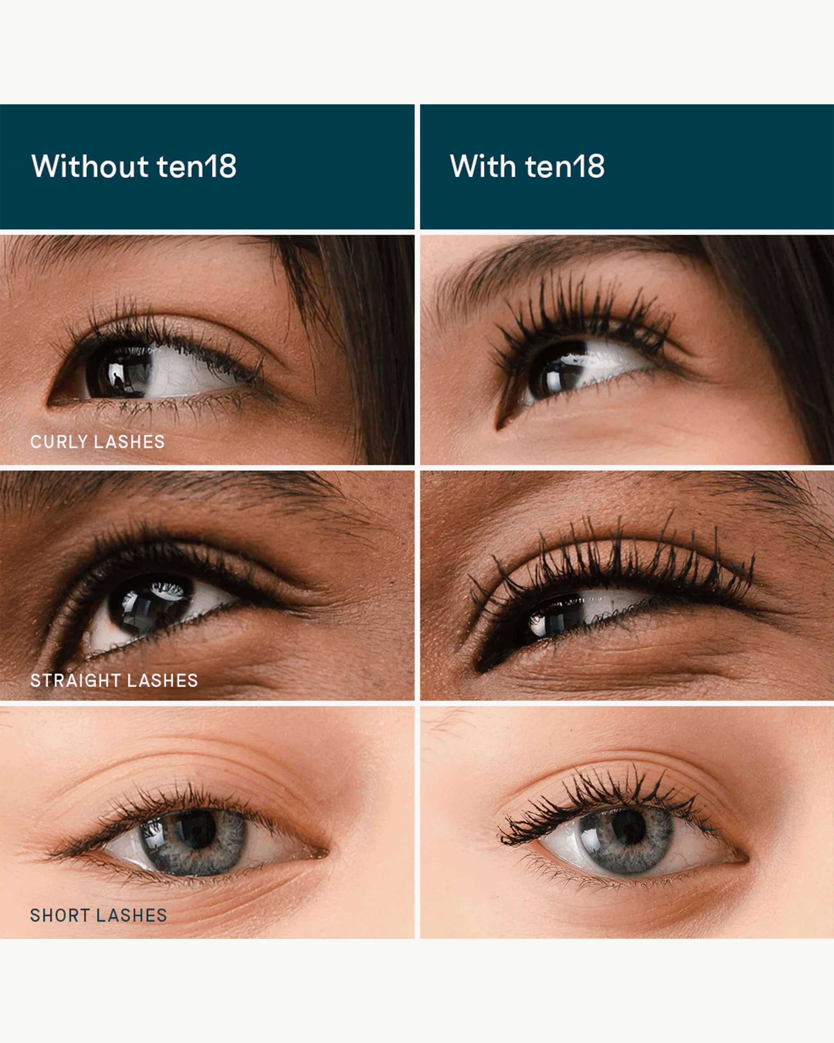ten18 Lash Amplifying Mascara - Volumizing & Lengthening Mascara for Dramatic Lashes | Perfect for Daytime Glam & Nighttime Looks