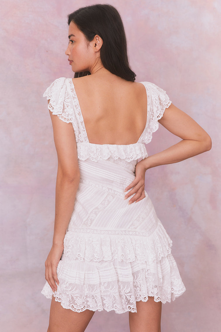 Bensley Women's Fitted Lace Mini Dress - Elegant Party Cocktail Dress for Evening Events, Date Night & Special Occasions
