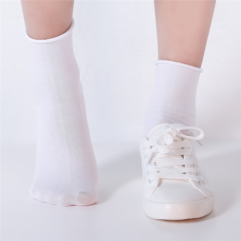 EABERN Women's Thin Cotton Socks - Soft Breathable Casual Crew Socks (6/9/12 Pairs) - Perfect for Everyday Wear, Workouts & Home Comfort
