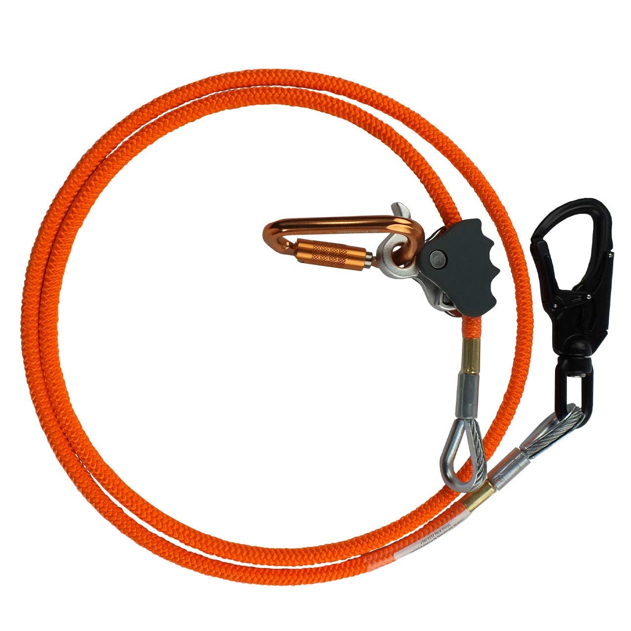 5/8 Inch Flip Line Kit with Better Grab Adjuster & Aluminum Swivel (8-15 Feet) - Professional Arborist Lanyard for Tree Climbing, Chainsaw Work & Safety Applications - Ideal for Logging, Pruning & Forestry Operations