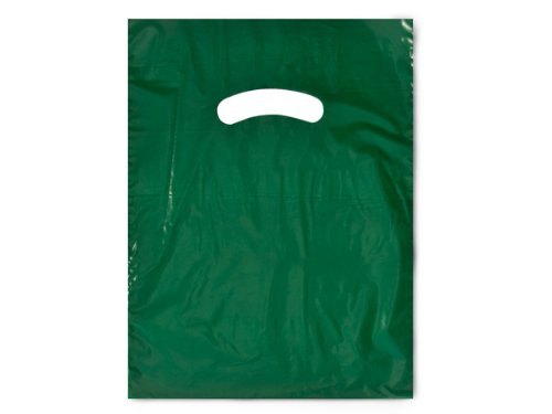Premium Dark Green Super Glossy Recycled Plastic Bags 9x12 Inches - 1.25 Mil Thick (Pack of 1000) | Eco-Friendly Packaging for Retail, Grocery & Gift Wrapping