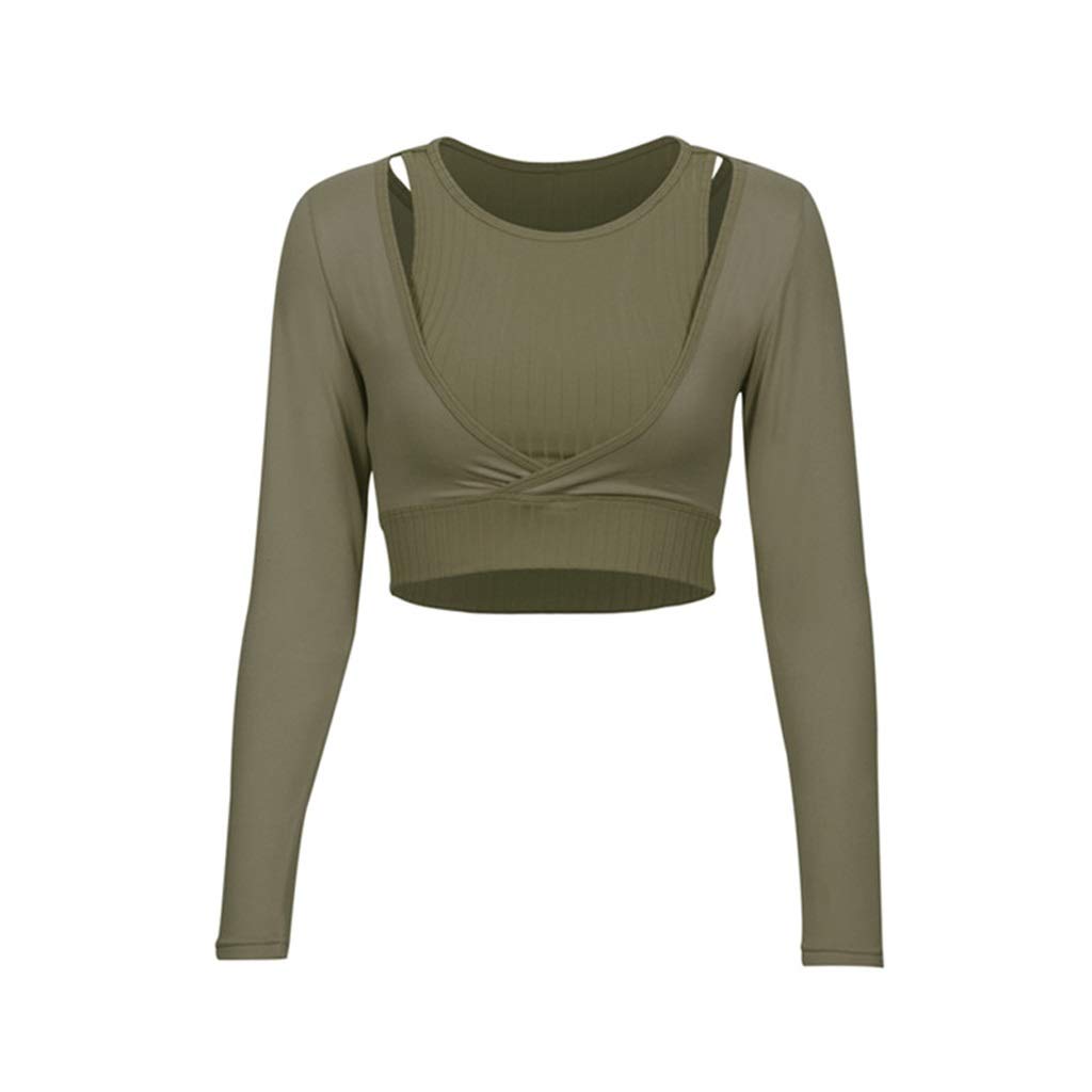 Women's Yoga Shirts - Long Sleeve Slim Fit Sports T-Shirt for Gym & Running - Quick-Dry Moisture Wicking Crop Top - Autumn Activewear (Color A, Size L) | Perfect for Yoga, Pilates, Workout & Fitness Training