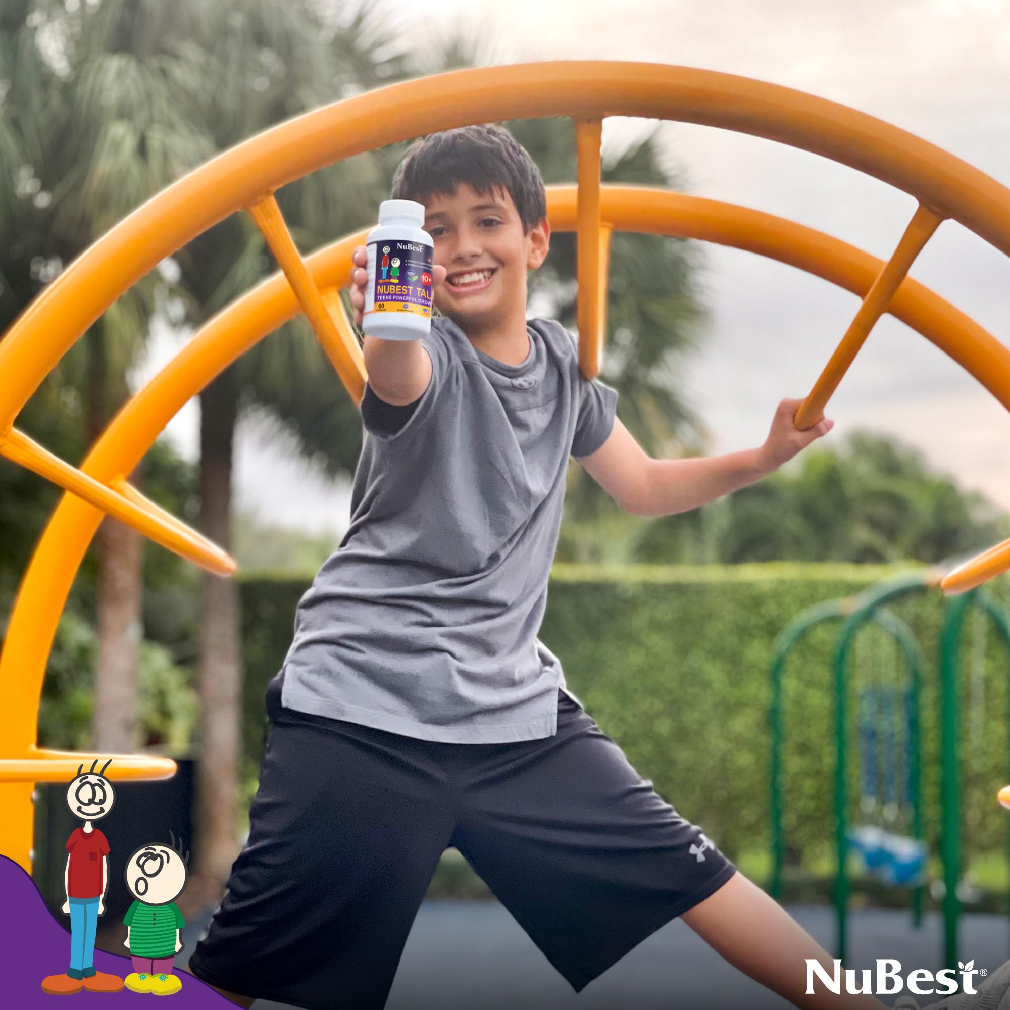 NuBest Tall 10+ Height Growth Supplement for Kids & Teens (Ages 10+) - 6 Month Supply - Supports Bone Development & Healthy Growth - Perfect for Active Children, Athletes, and Daily Milk Drinkers