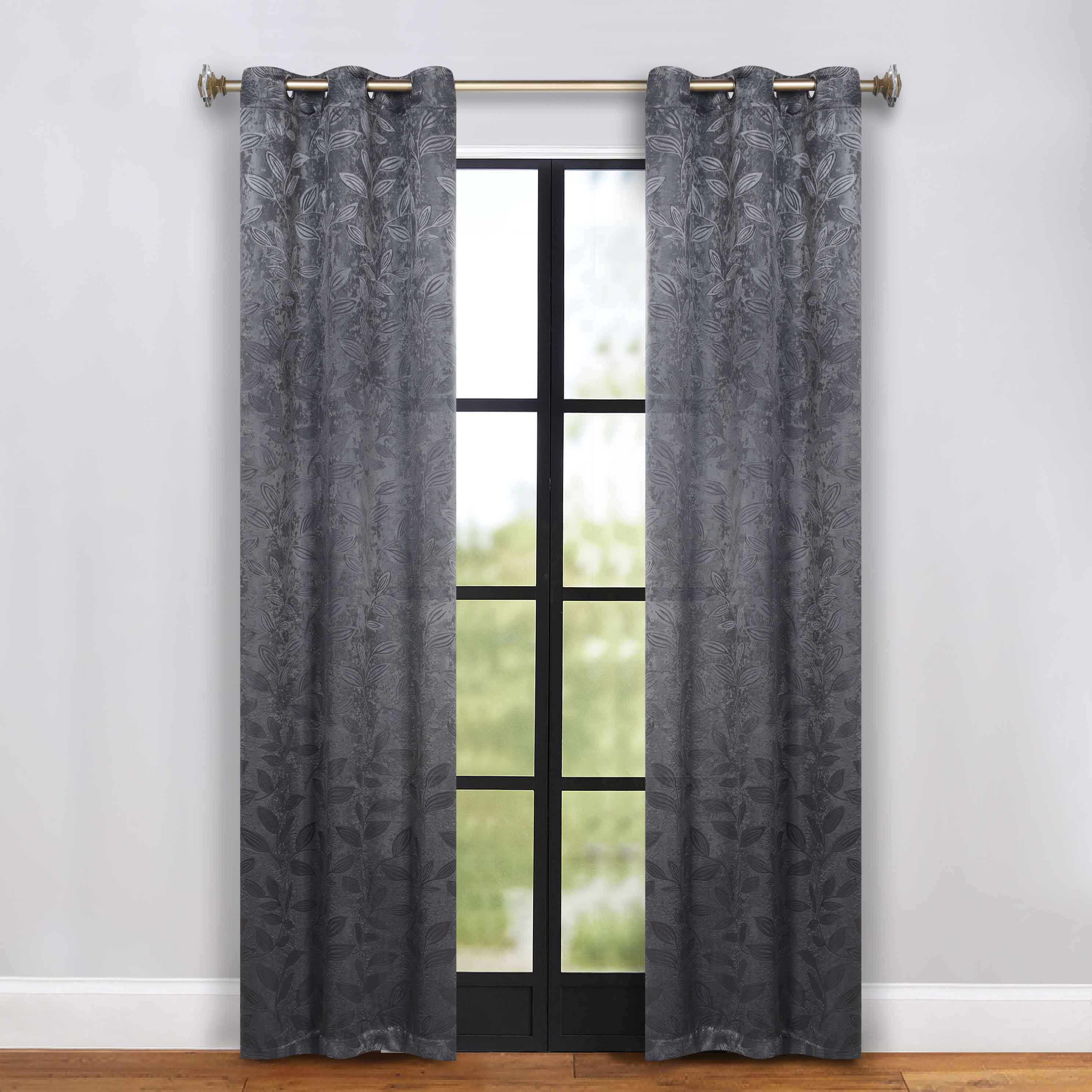 Leaves Grommet Blackout Curtains Set of 2 - Thermal Insulated Room Darkening Drapes for Bedroom & Living Room - Noise Reducing Window Treatment for Home Decor