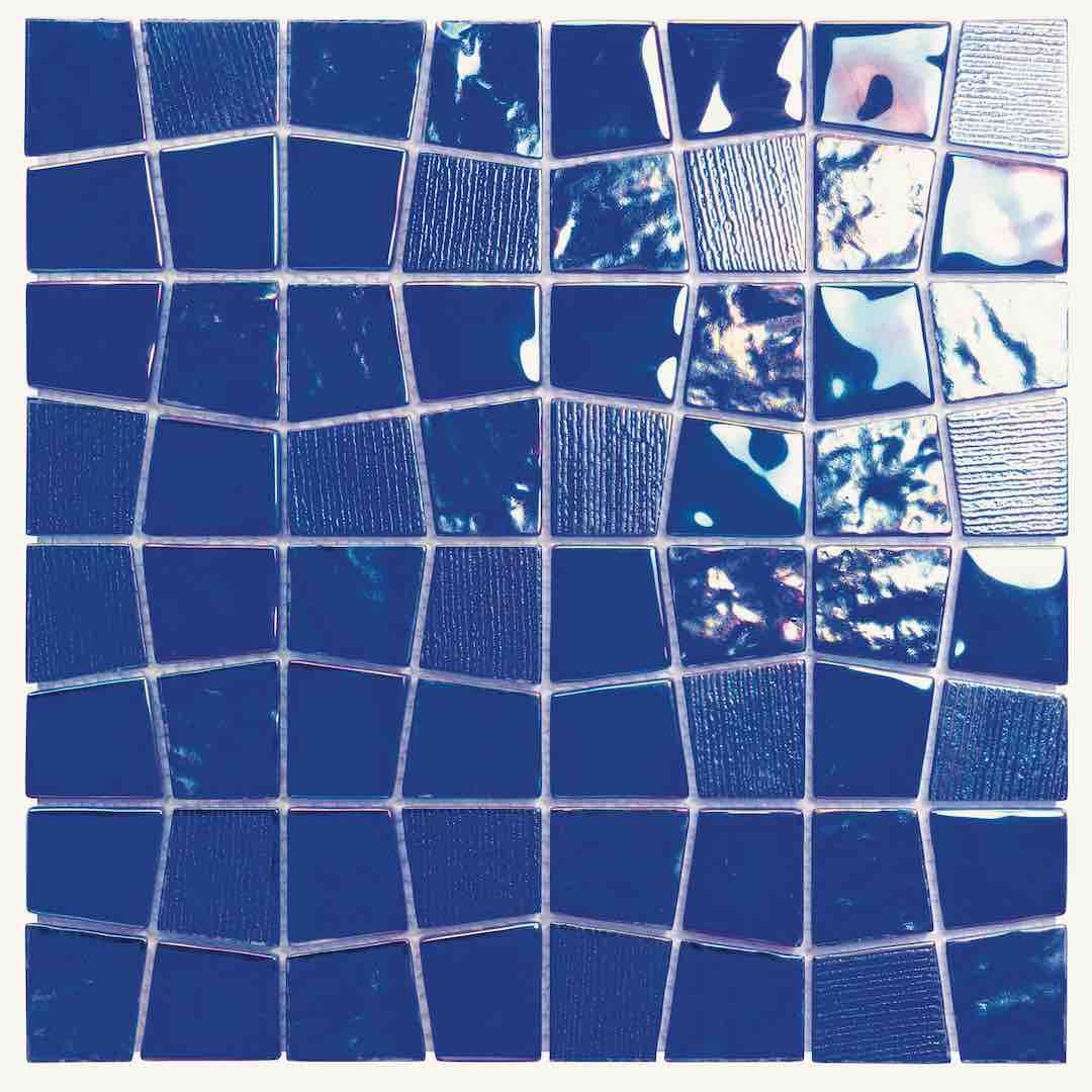Cobalt Blue Water Puzzle Glass Tile 12x12 - Decorative Mosaic for Bathroom, Pool & Backsplash Design