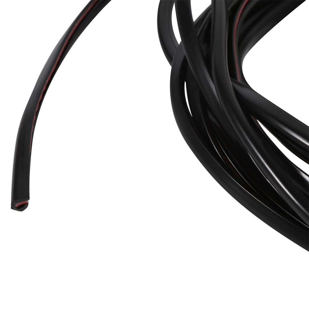 5M U-Shaped Car Door Protector Rubber Trim Guard - Black Moulding Roll Strip for Car & Boat Edges - Ideal for Vehicle and Marine Protection