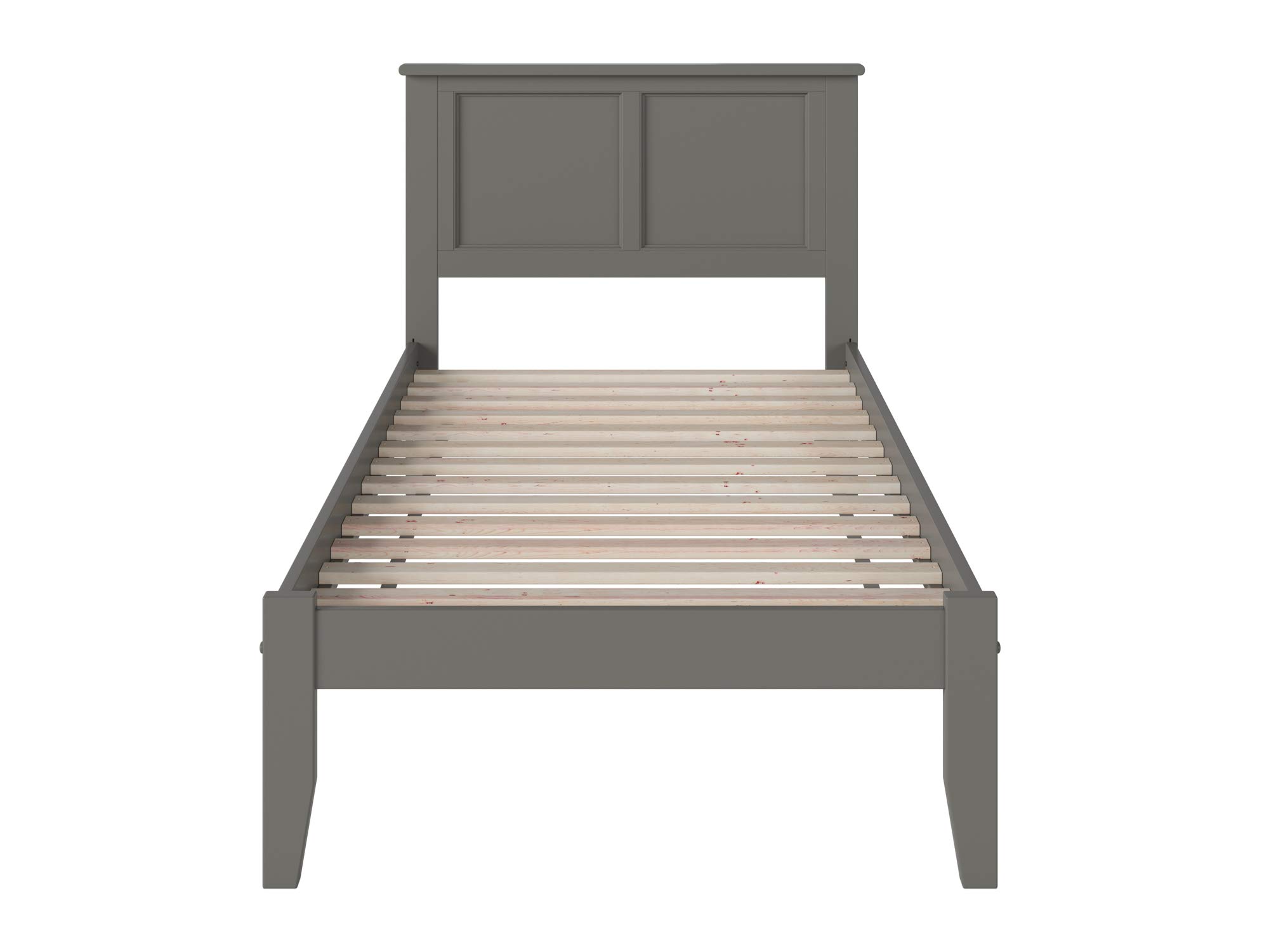 AFI Madison Twin XL Platform Bed Frame with USB Charging Ports - Modern Grey Wooden Bed for Small Spaces, Dorm Rooms & Guest Bedrooms
