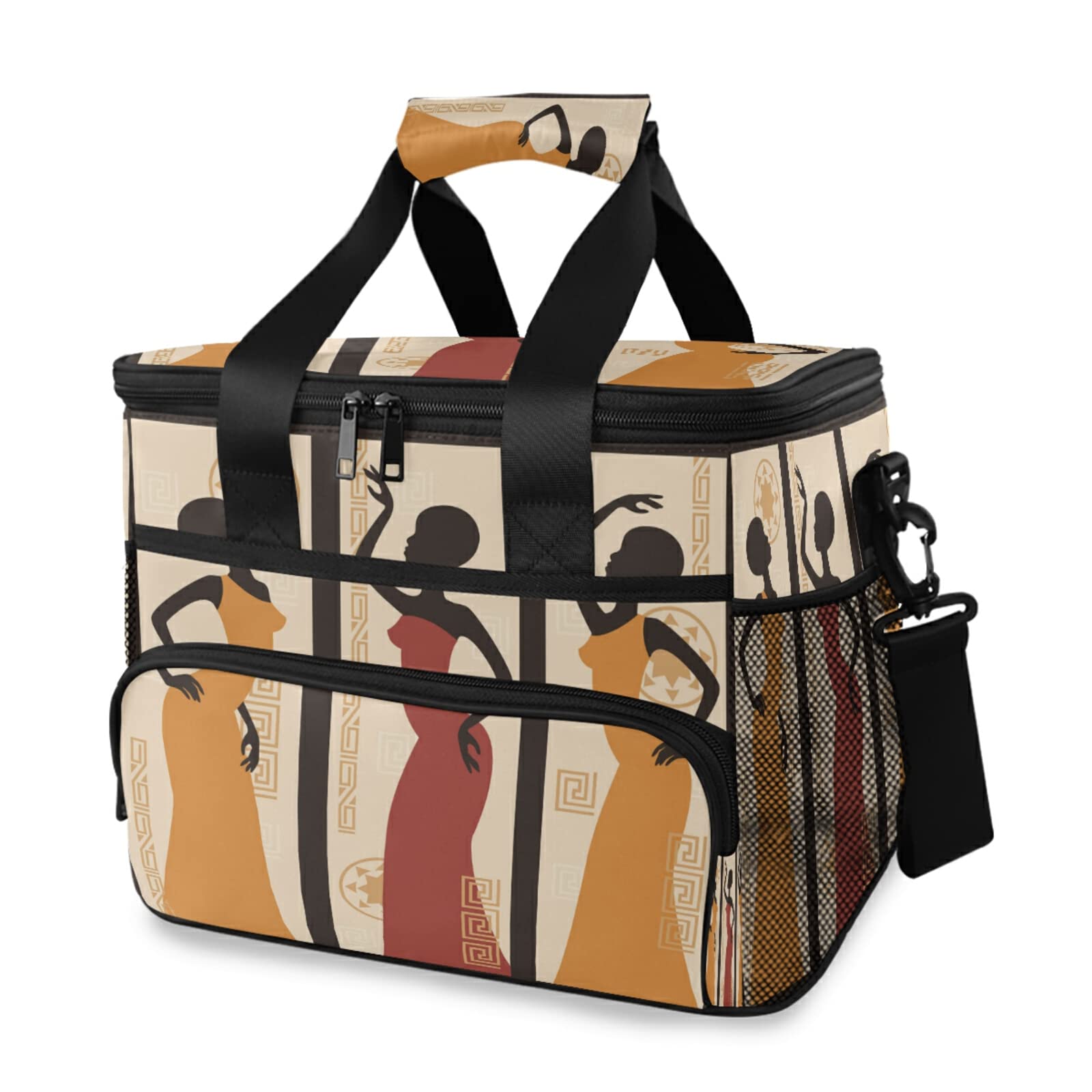 Stylish Insulated Lunch Bag for Women - Reusable Cooler Tote with Water-Resistant Design for Picnic, Beach, Work & School | African American Inspired Lunch Box for Boating & Fishing