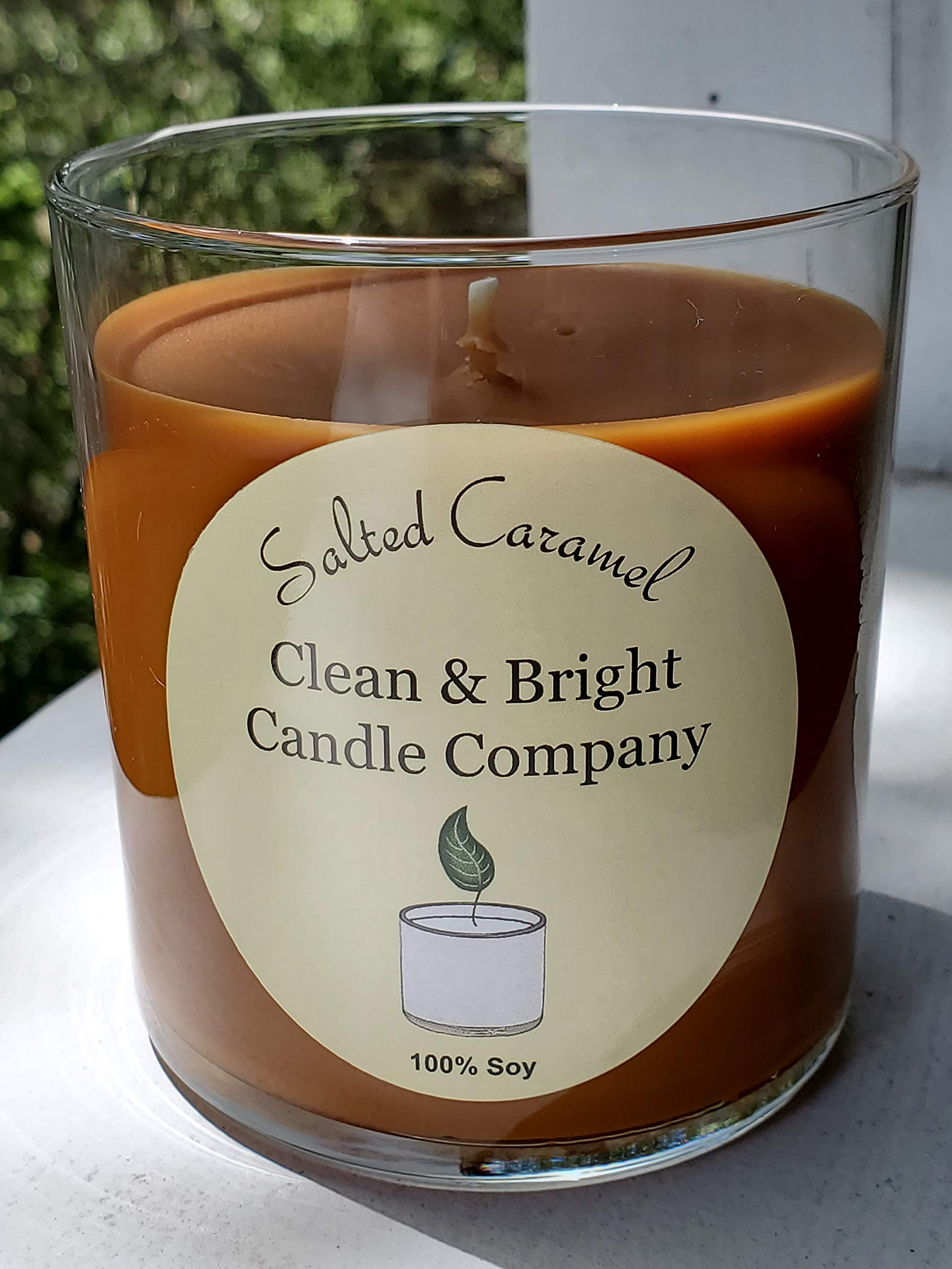 Salted Caramel Soy Wax Candle in Glass Jar - Handmade Home Decor for Fall, Autumn & Thanksgiving | Perfect for Cozy Evenings, Gift Giving & Seasonal Aromatherapy