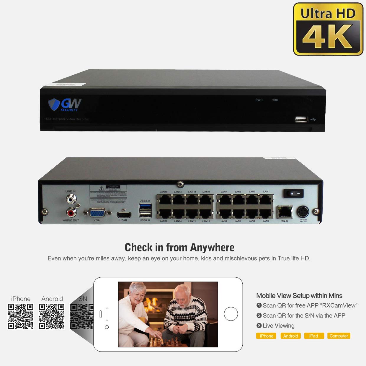 16 Channel 4K Security Camera System with 8MP AI Facial Recognition - 5X Optical Zoom PoE IP Dome Cameras for Home & Business Surveillance (3840x2160 @30fps, Human/Vehicle Detection) - Ideal for 24/7 Monitoring of Stores, Warehouses & Residential Properties