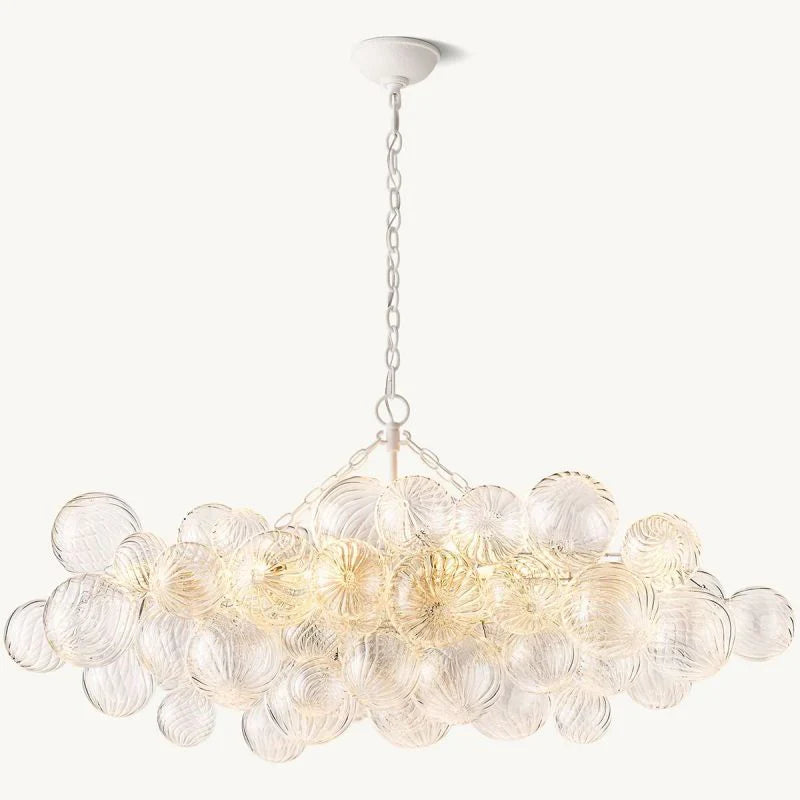 Tammy Linear Glass Ball Chandelier - 51 Inch Modern Crystal Pendant Light Fixture for Dining Room, Living Room & Bedroom Lighting