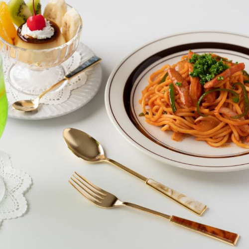 Tsubame Sanjo Gold Dinner Fork Set - 3 Elegant Color Options | Premium Japanese Stainless Steel Cutlery | Perfect for Fine Dining, Wedding Gifts & Home Entertaining