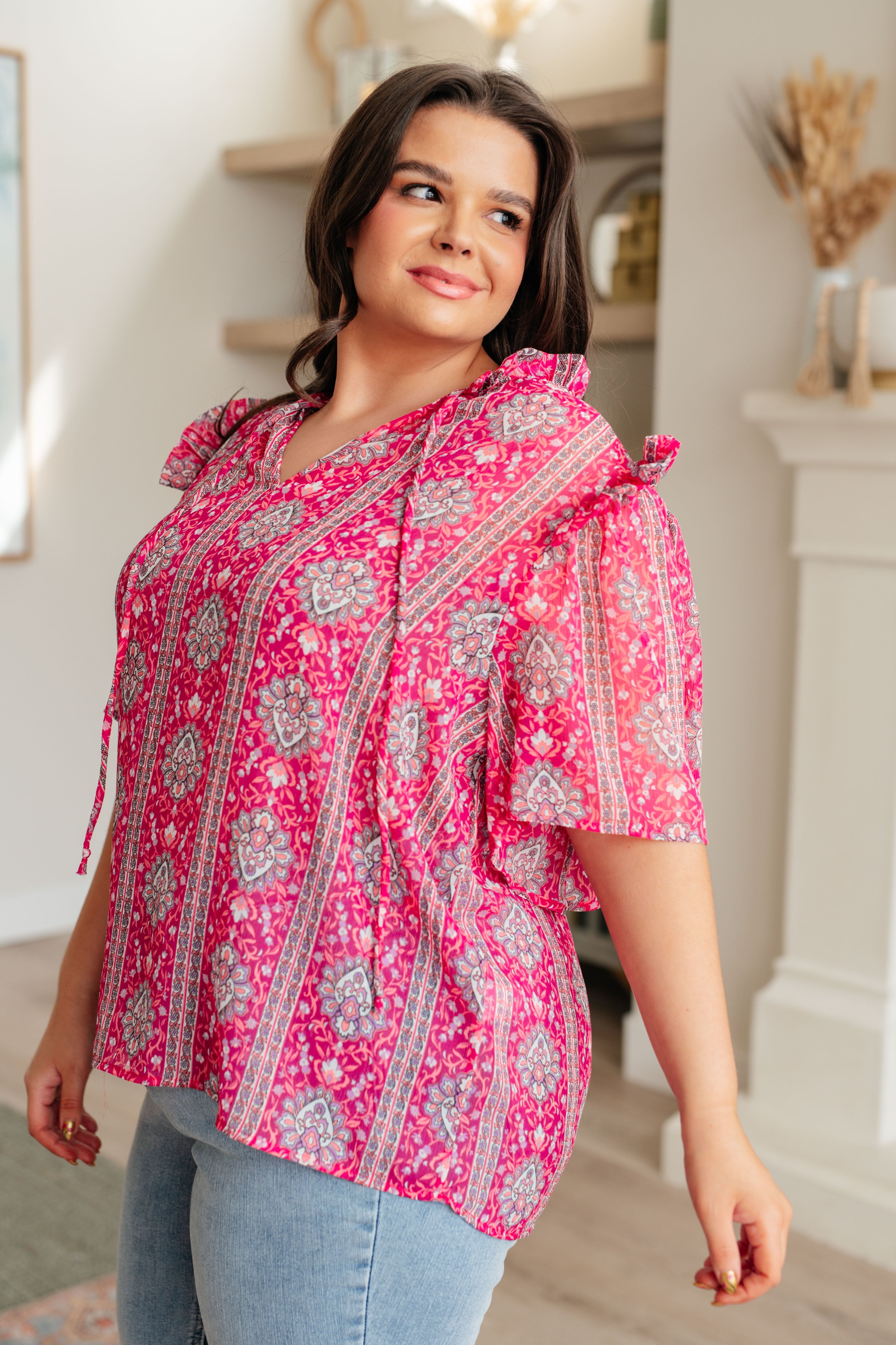 Elegant V-Neck Bell Sleeve Blouse for Women | Flowy Boho Chic Top | Perfect for Date Nights & Office Wear