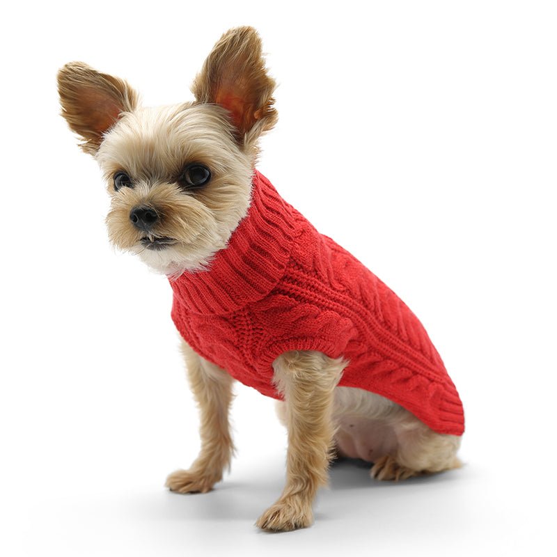 Red Cable Knit Turtleneck Sweater for Women - Cozy Winter Pullover for Casual Outfits & Holiday Gatherings