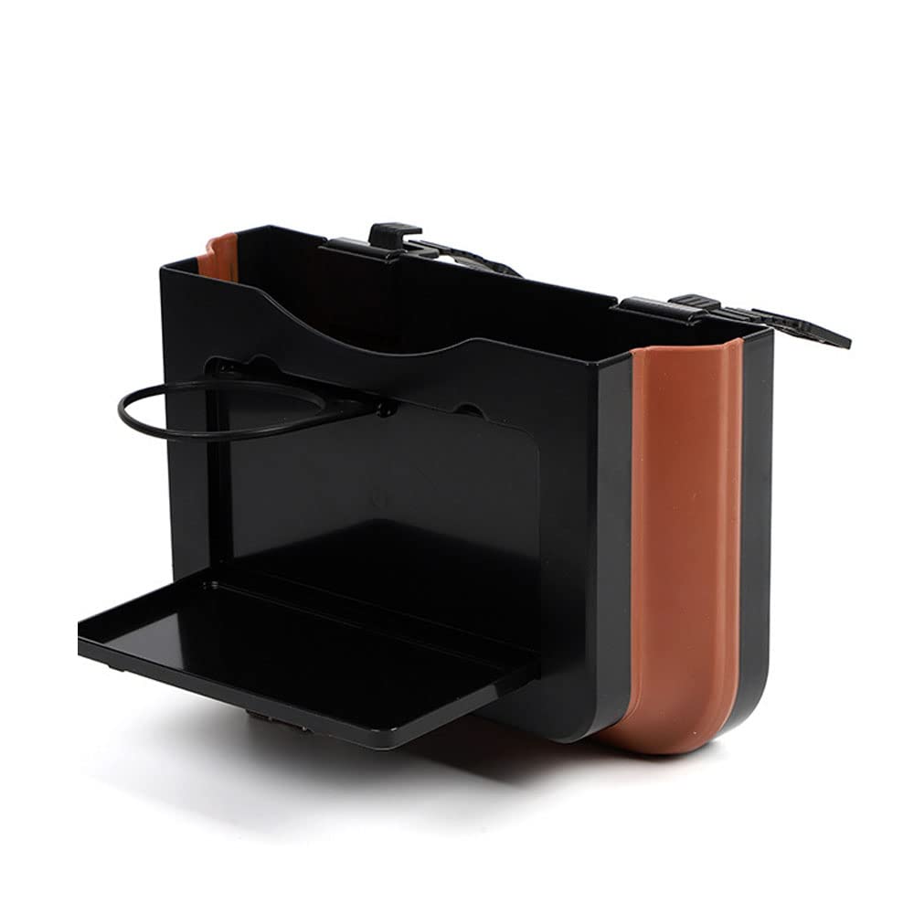 Foldable Hanging Car Trash Can - Multifunctional Car Garbage Bag for Back Seat, Umbrella Storage & Car Organizer (Black) | Perfect for Road Trips, Daily Commute & Keeping Your Car Clean