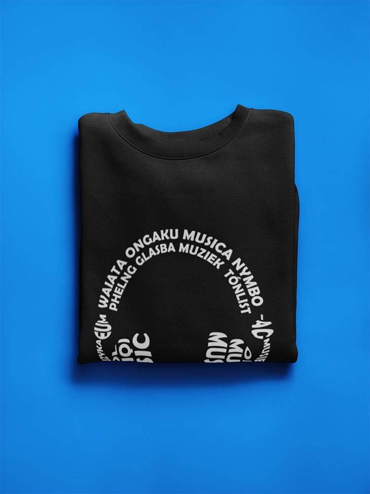 Men's Music Translation In Headphones Graphic Sweatshirt - Trendy Casual Pullover for Music Lovers & Tech Enthusiasts | Perfect for Concerts, Gifting & Everyday Wear