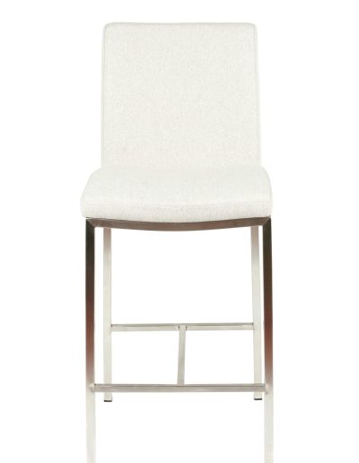 Adam Stool in Dove Fabric Seating - Modern Upholstered Stool for Living Room, Bedroom, or Office - Comfortable and Stylish Home Decor Accent Piece