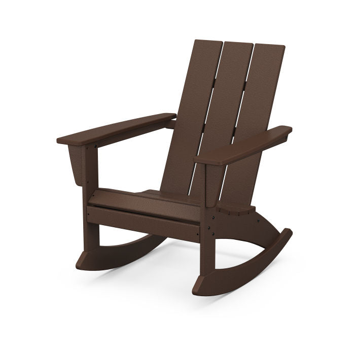 POLYWOOD Modern Adirondack Rocking Chair - Durable Outdoor Furniture for Patio, Garden & Poolside Relaxation | All-Weather Resin Wicker Design | Comfortable Rocking Motion | Perfect for Backyard, Deck or Porch