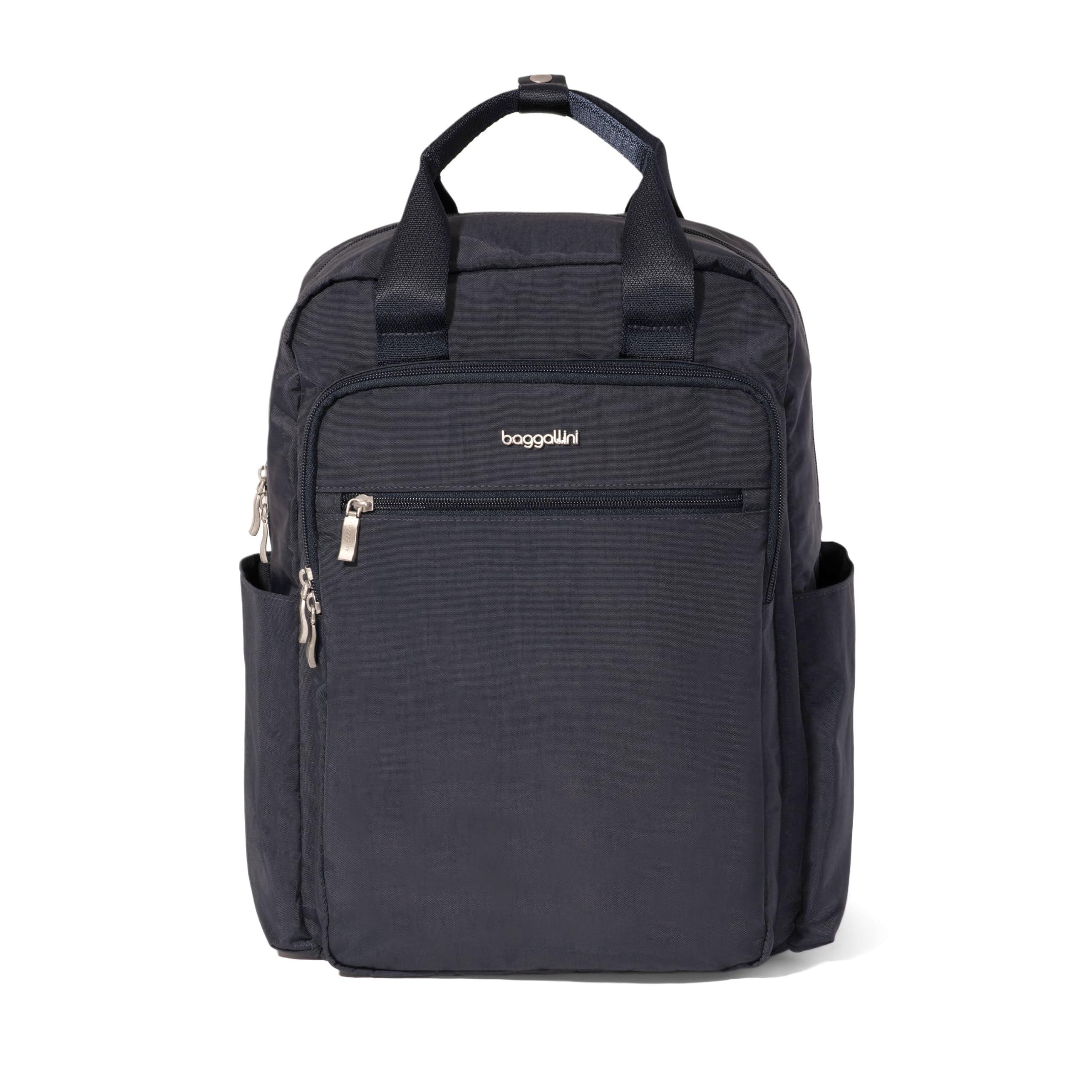 Baggallini Commuter Laptop Backpack 15x11 Inch - Lightweight Travel Backpack with RFID Protection & Luggage Sleeve - Perfect for Business Travel, Daily Commute & College Students