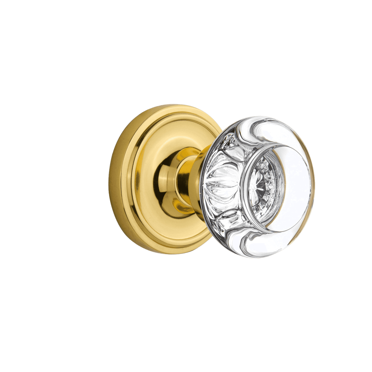 Vintage Brass Round Clear Crystal Cabinet Knob - Elegant Rosette Design for Dressers, Cabinets & Furniture Hardware (Set of 10) - Perfect for Home Décor, DIY Projects & Vintage Style Interiors