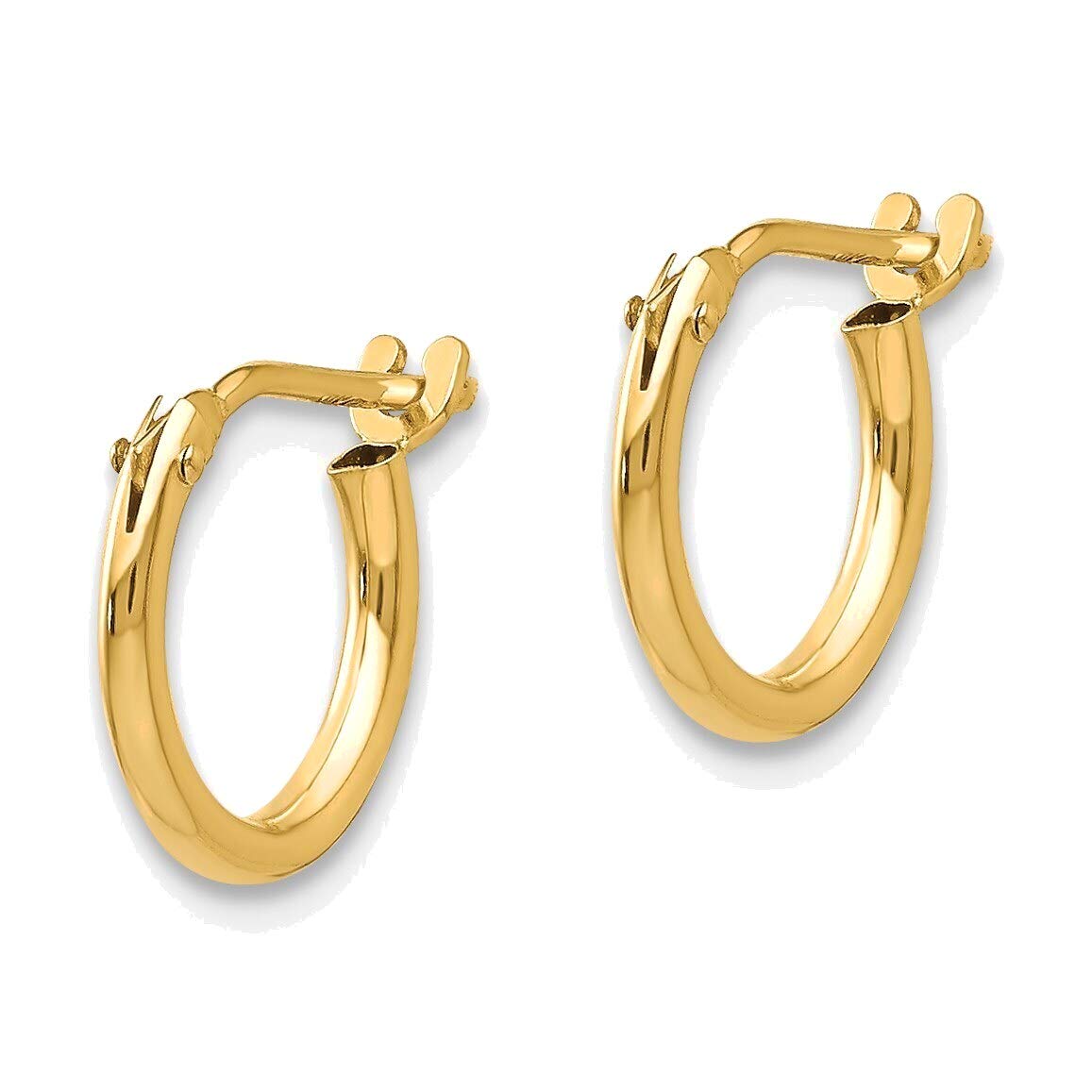 14K Yellow Gold 1.25mm Half Hoop Earrings for Women - Dainty Minimalist Jewelry for Everyday Wear, Date Night & Special Occasions