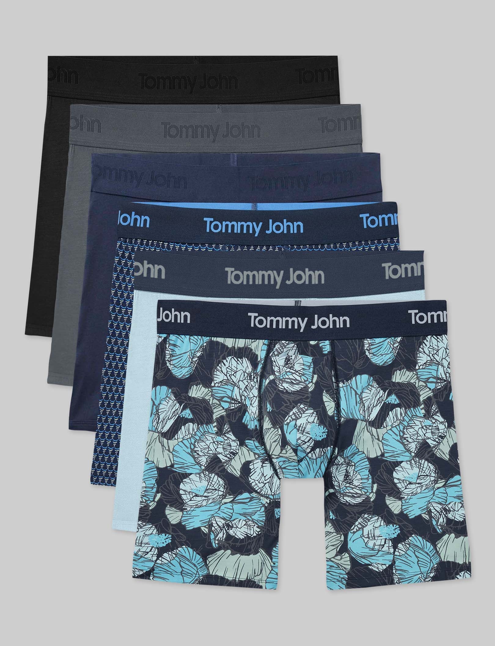 Second Skin Mid-Length Boxer Briefs (6-Pack) - Ultra Soft, Breathable & Stretchable Men's Underwear for All-Day Comfort - Perfect for Workout, Running, and Daily Wear