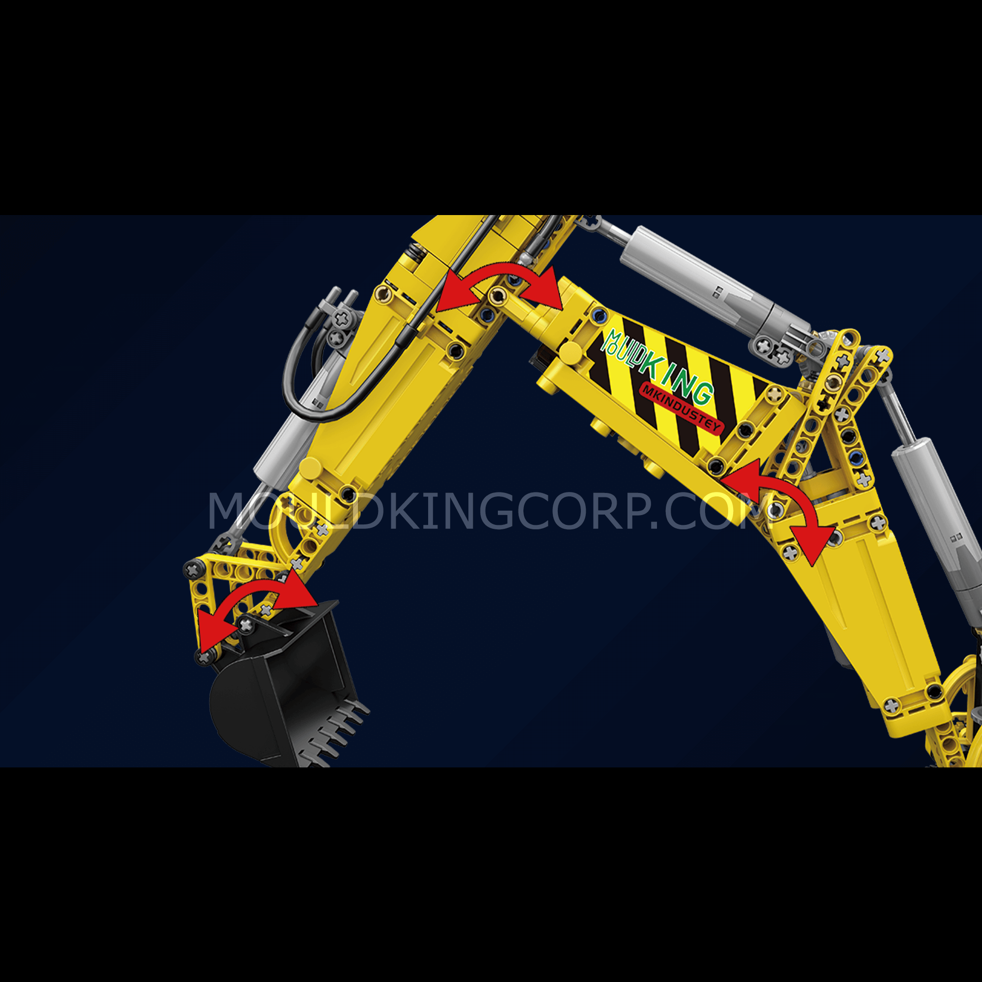 Mould King 17036 Backhoe Loader Remote Control Construction Toy Set | 2,239 PCS Building Blocks for Kids & Adults | STEM Learning, DIY Engineering, Gift for Boys & Girls | Play at Home, School, or Outdoor Construction Fun