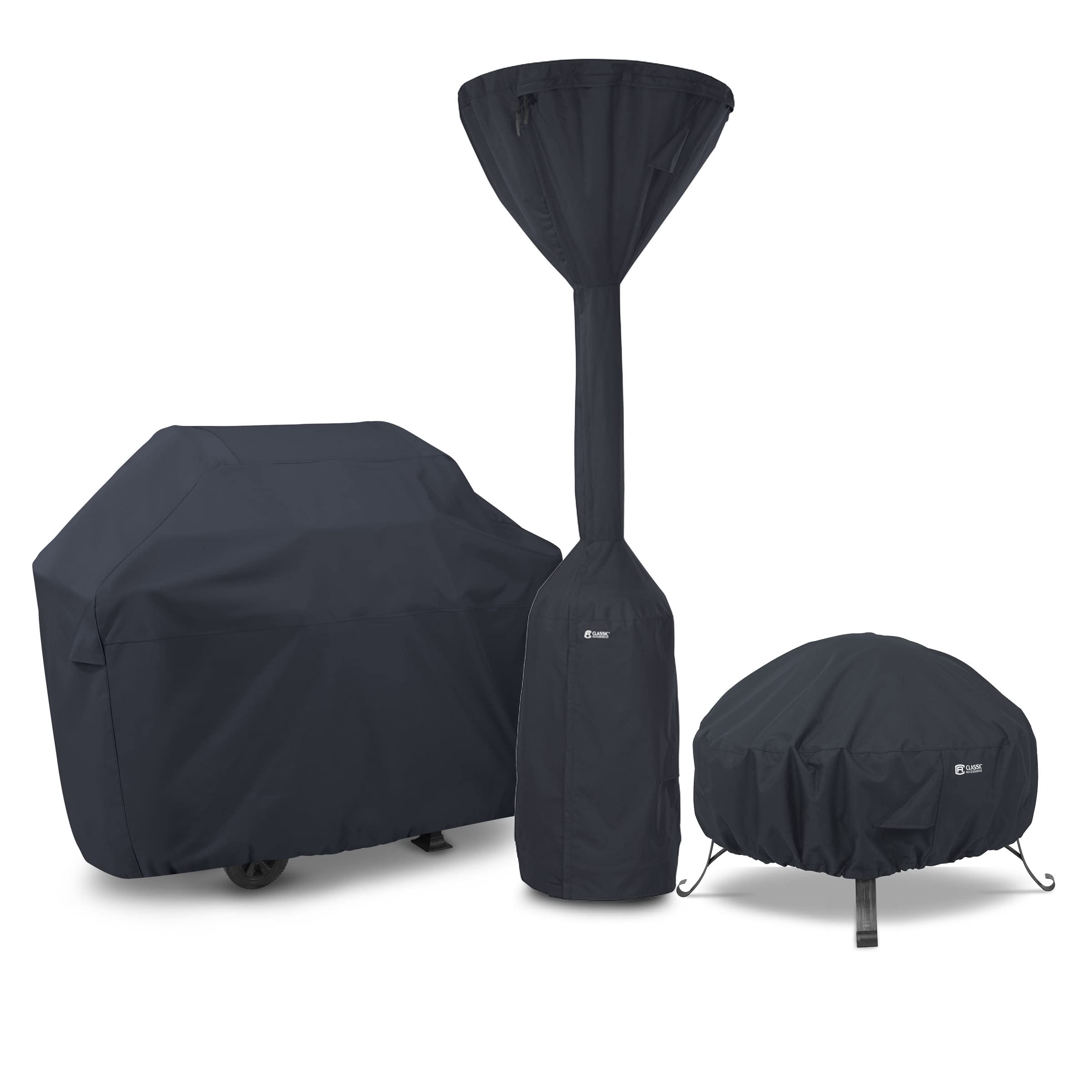 Classic Accessories 36 Inch Water-Resistant Square Fire Pit Cover - Full Coverage Patio Furniture Protector for Outdoor Use in All Weather Conditions