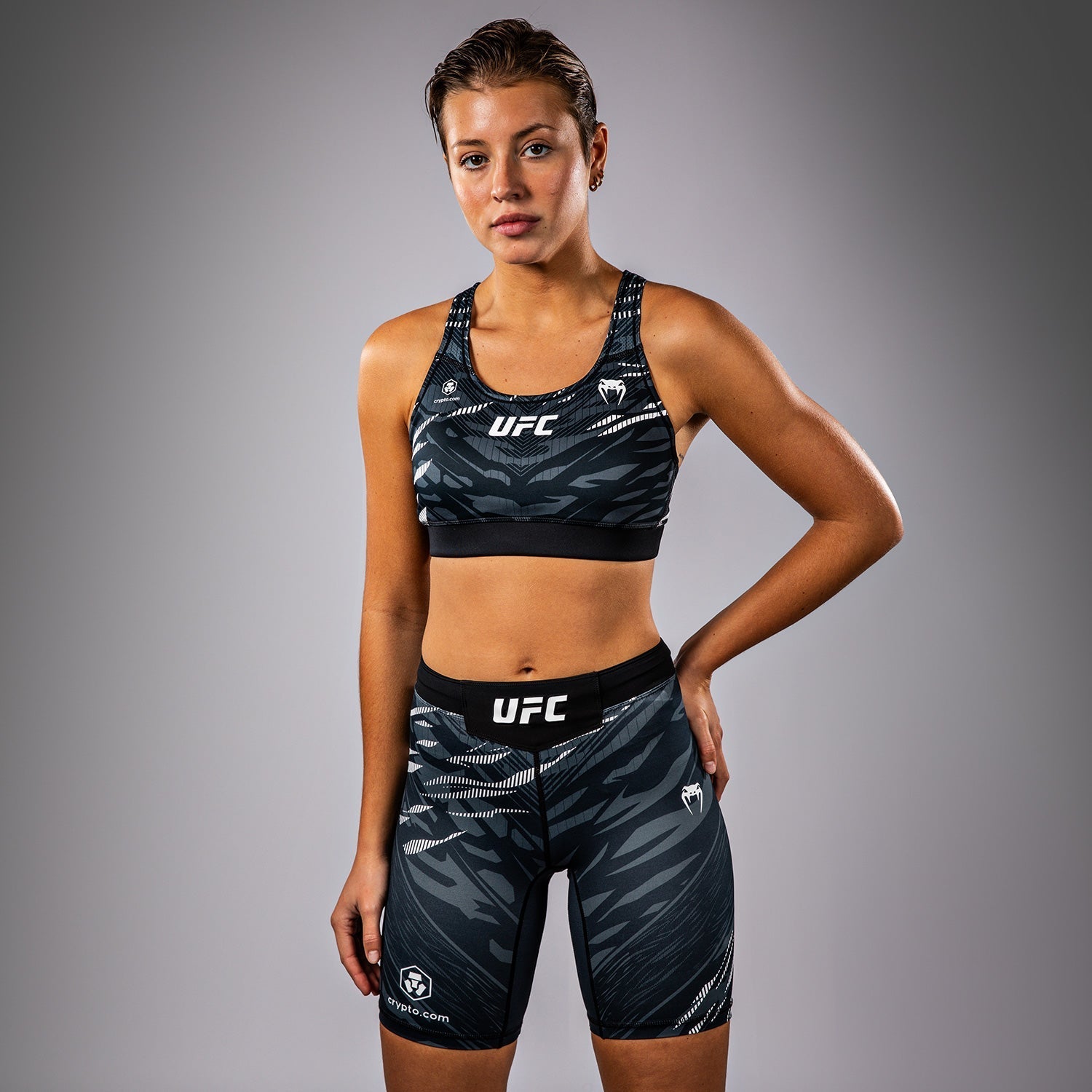Venum UFC Fusion Authentic Women's Fight Night Sports Bra - Black - MMA Training, Workout & Fitness Apparel for Active Women