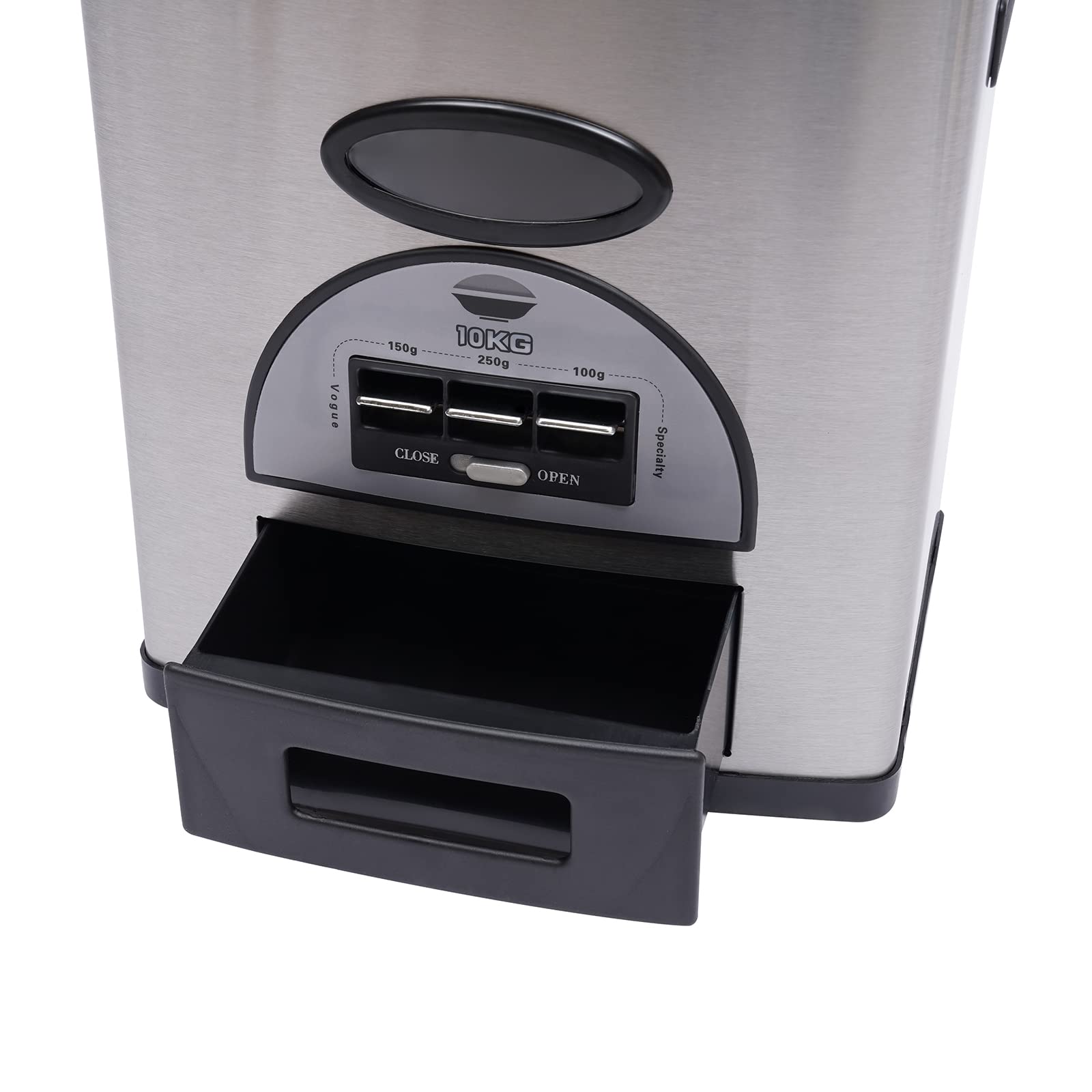 Stainless Steel Auto Rice Dispenser & Storage Container - 10kg/22lb Capacity for Rice, Grains & Dry Food - Perfect for Kitchen Organization & Pantry Storage