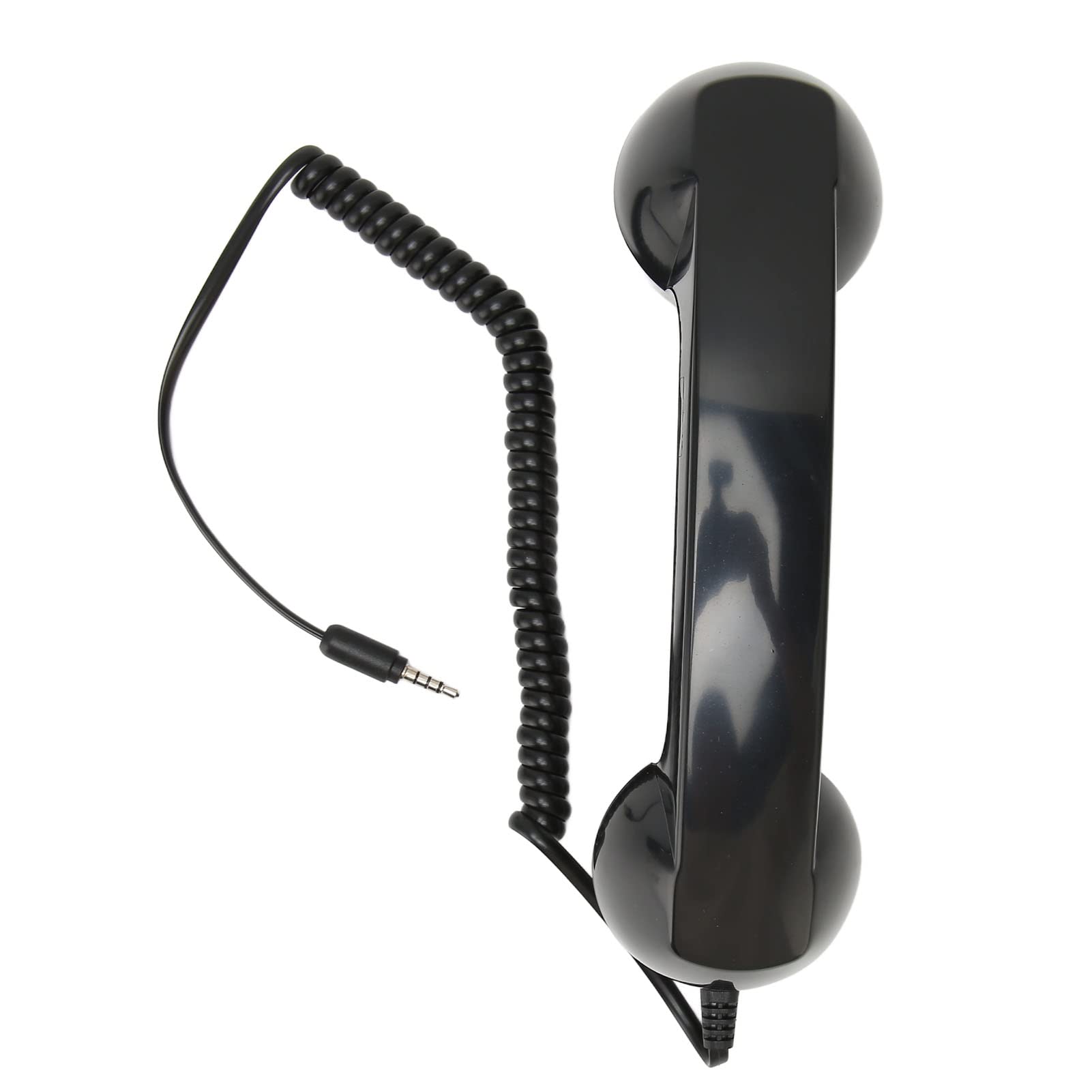 Vintage Retro Phone Handset - Anti-Radiation Cell Phone Receiver for Computers & Landlines - Perfect for Office, Home & Call Centers (Black)