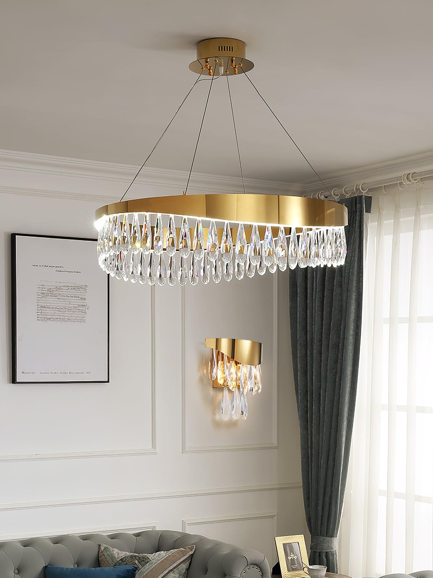 Elegant Crystal Chandelier Pendant Light - Modern Ceiling Fixture for Dining Room, Living Room & Bedroom Decor