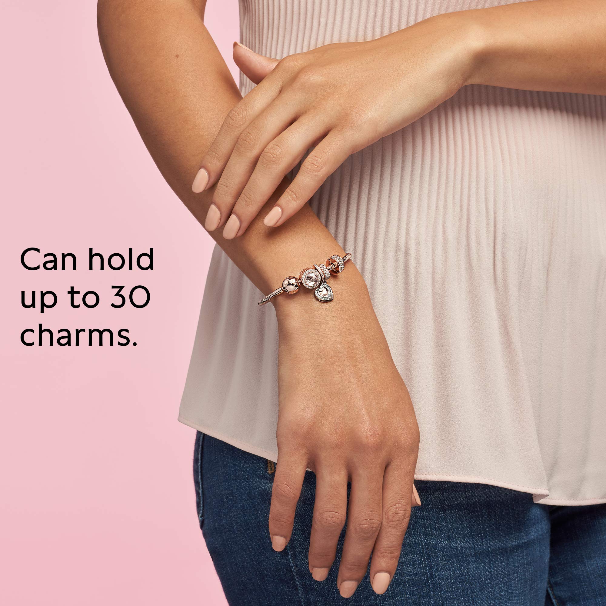PANDORA Moments Snake Chain Bracelet for Women - Compatible with PANDORA Charms - Elegant Gift for Her with Gift Box - Perfect for Birthdays, Anniversaries & Special Occasions