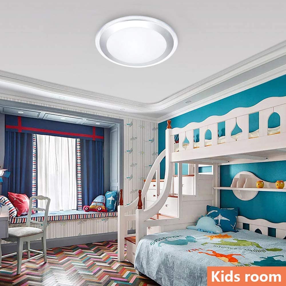 13 Inch Flush Mount Ceiling Light Fixture - Round LED Disk Light 22W (180W Equivalent) 6000K Cool White - Modern Surface Mount Lighting for Closet Hallway Kitchen Bedroom Basement - Energy Saving Home Office Lighting Solution