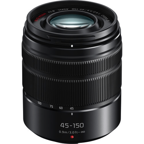 Panasonic Lumix G Vario 45-150mm f/4-5.6 ASPH MEGA OIS Telephoto Zoom Lens (Black) - Perfect for Portrait, Wildlife & Travel Photography