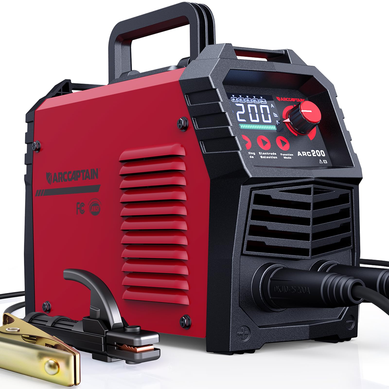 ARCCAPTAIN 200A IGBT Inverter Stick Welder - 110V/220V Portable MMA Welding Machine with Synergic Control, Large LED Display, Hot Start, Arc Force & Anti-Stick - Ideal for DIY Projects, Metal Fabrication, Auto Repair and Home Maintenance
