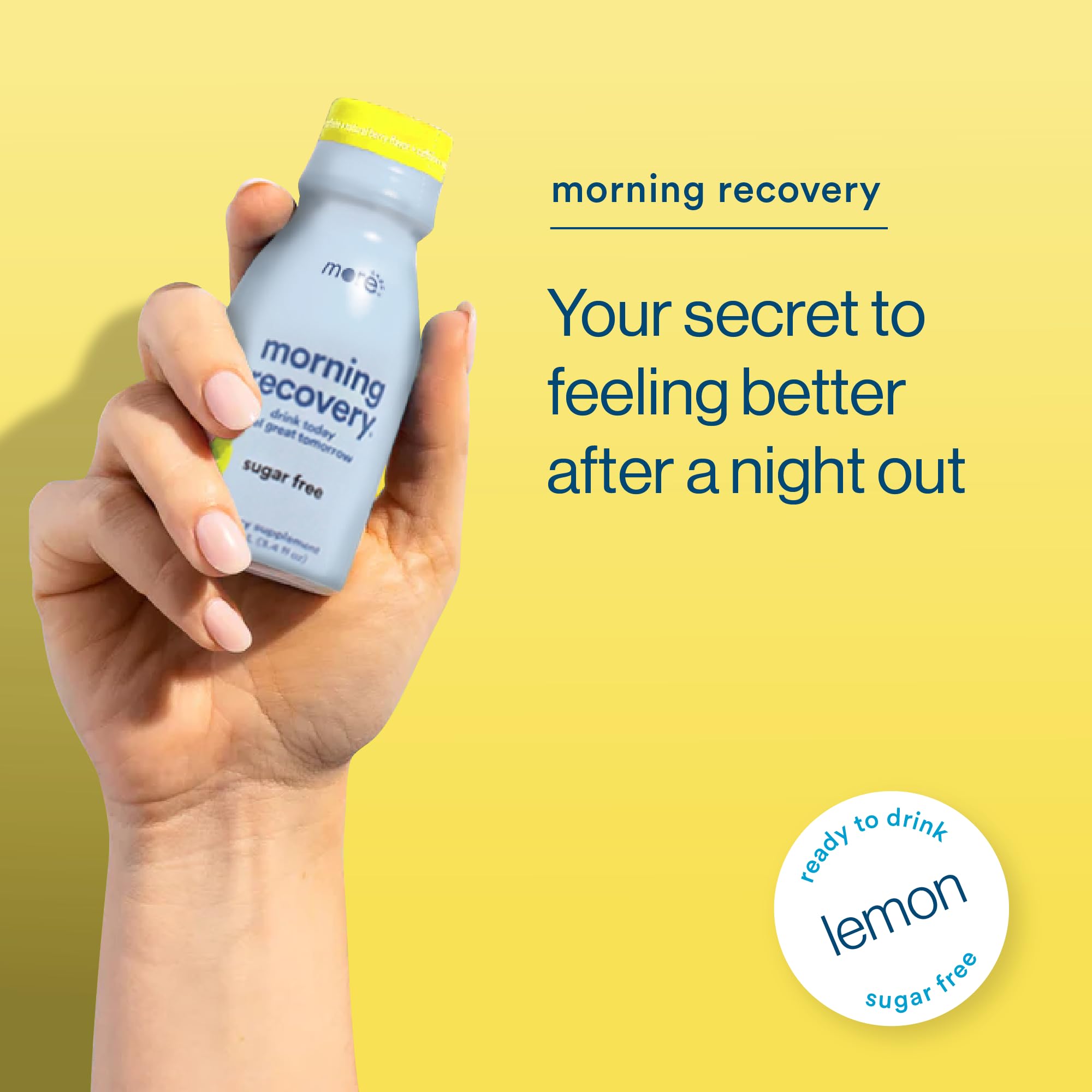 Morning Recovery Electrolyte Drink with Milk Thistle & DHM - Sugar-Free Lemon Flavor, Fast Hydration for Hangover Relief, Pack of 24 - Perfect for Post-Party Recovery & Next-Day Wellness