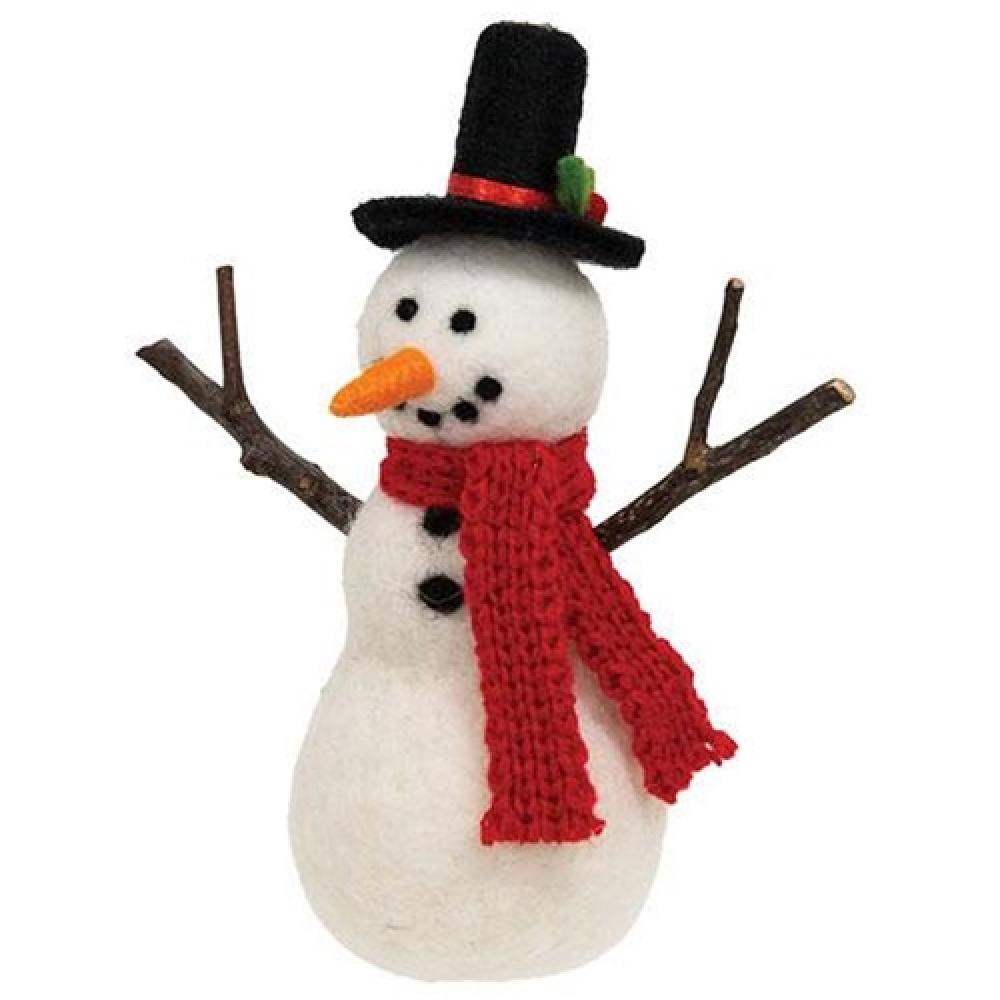 Handmade Felted Wool Snowman Christmas Ornament - Festive Holiday Tree Decor for Xmas, Winter Home & Gift Giving