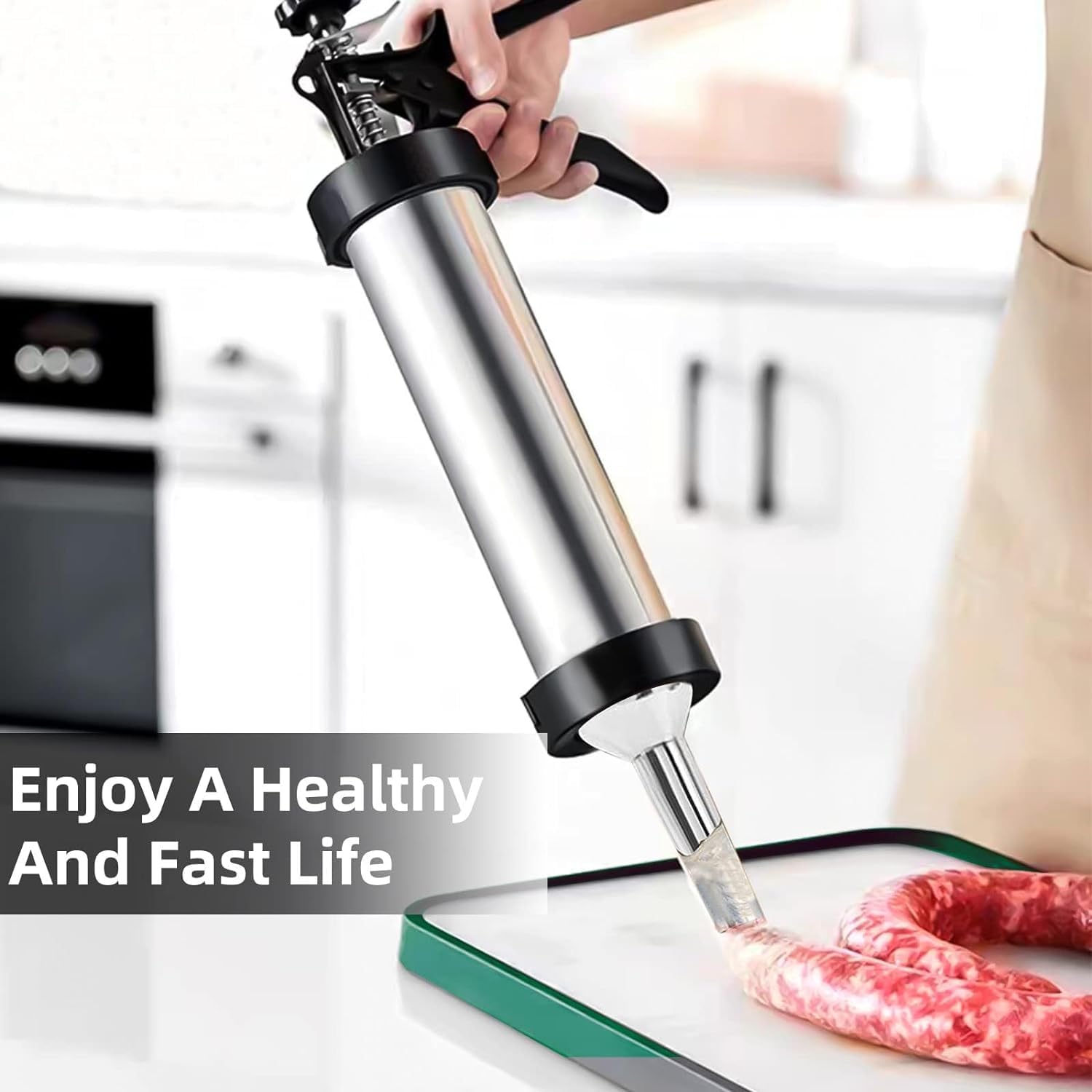 Professional Stainless Steel Beef Jerky Gun Kit - Large Capacity Jerky Maker & Meat Cannon for Homemade Snacks | Perfect for Camping, Hiking & Outdoor Adventures