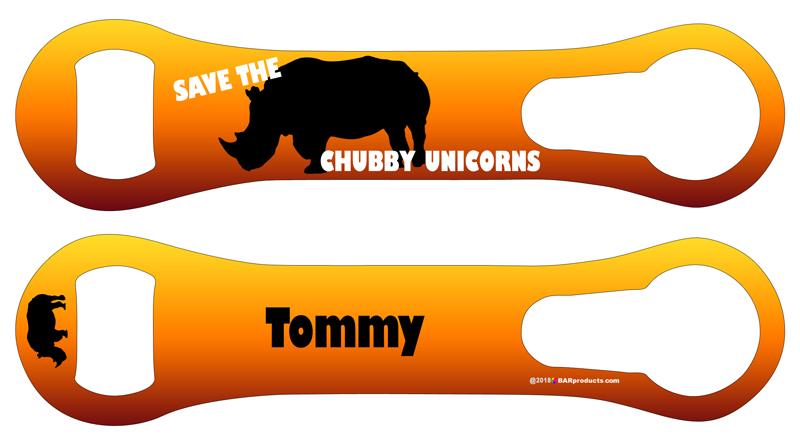 Personalized Chubby Unicorns V Rod® Bottle Opener - Custom Name Engraved Gift for Beer Lovers | Perfect for Parties, BBQ, Home Bar & Man Cave Decor
