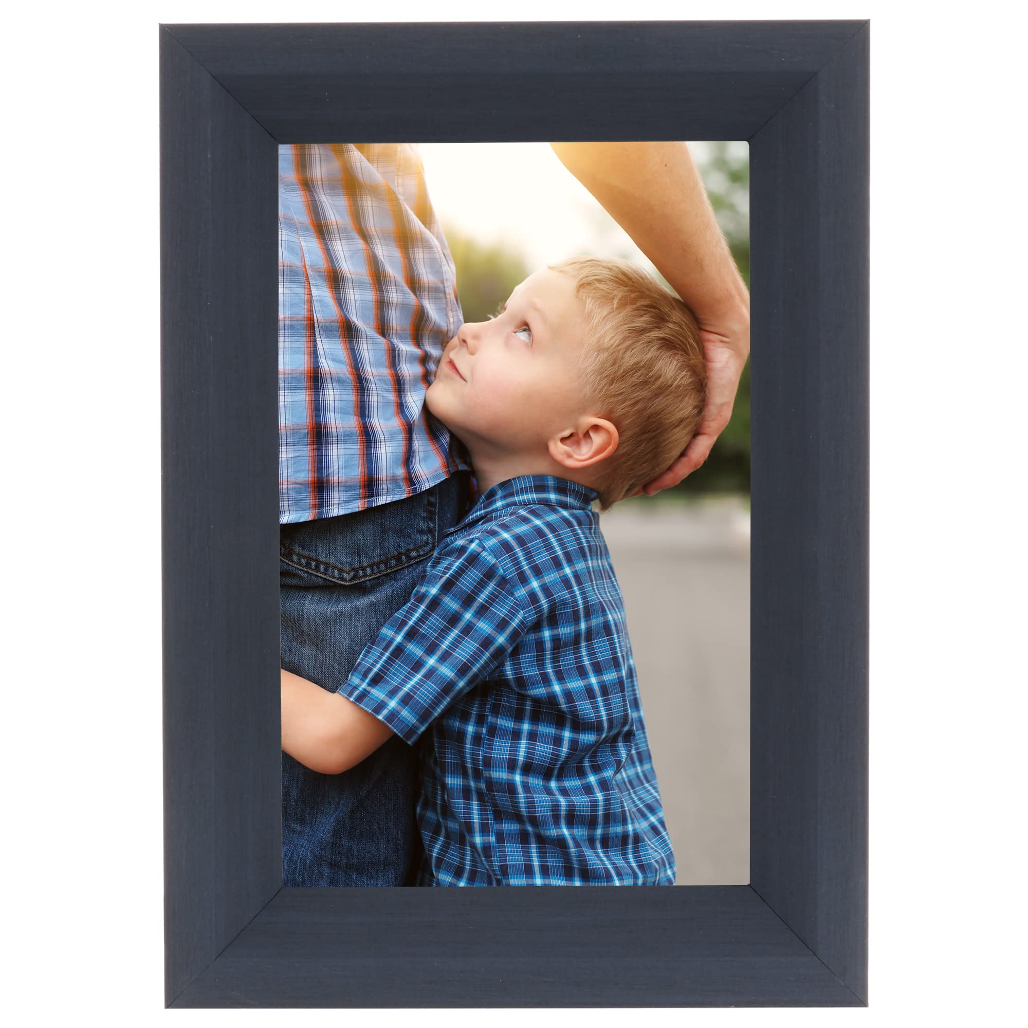 4x6 Navy Blue Picture Frame - Premium Bradley Photo Frame for Wall or Tabletop Display - Perfect for Home, Office, and Gift Giving