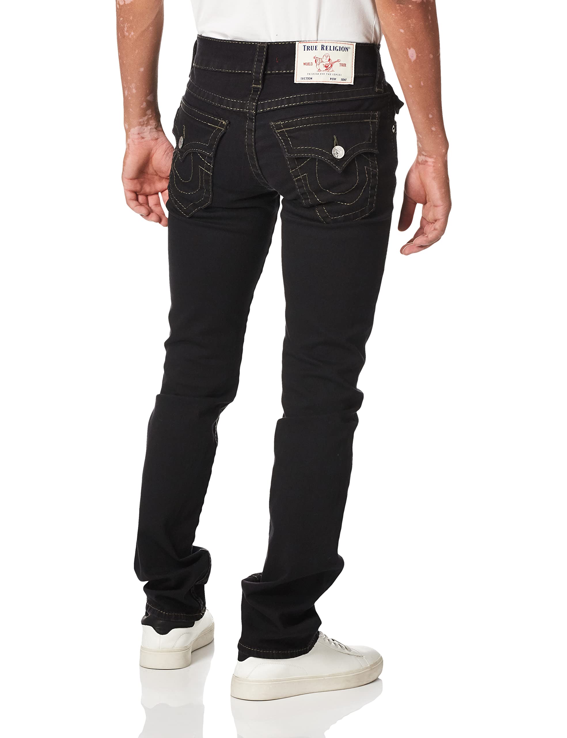 True Religion Men's Ricky Big T Straight Leg Jean with Back Flap Pockets - Premium Denim Pants for Casual & Streetwear Style | Perfect for Everyday Wear, Night Out & Urban Fashion