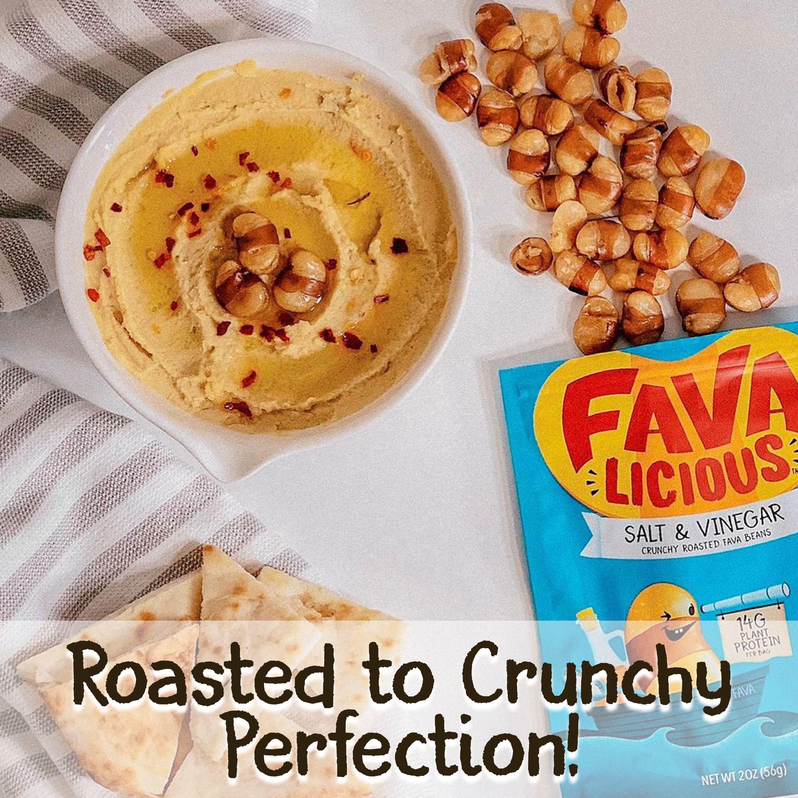 Nuttee Bean Co. Favalicious Roasted Fava Beans 2 Oz (Pack of 12) - Healthy Keto-Friendly Snacks, High Protein, Salt & Vinegar Flavor - Perfect for On-the-Go, Office, Travel & Low-Carb Diet
