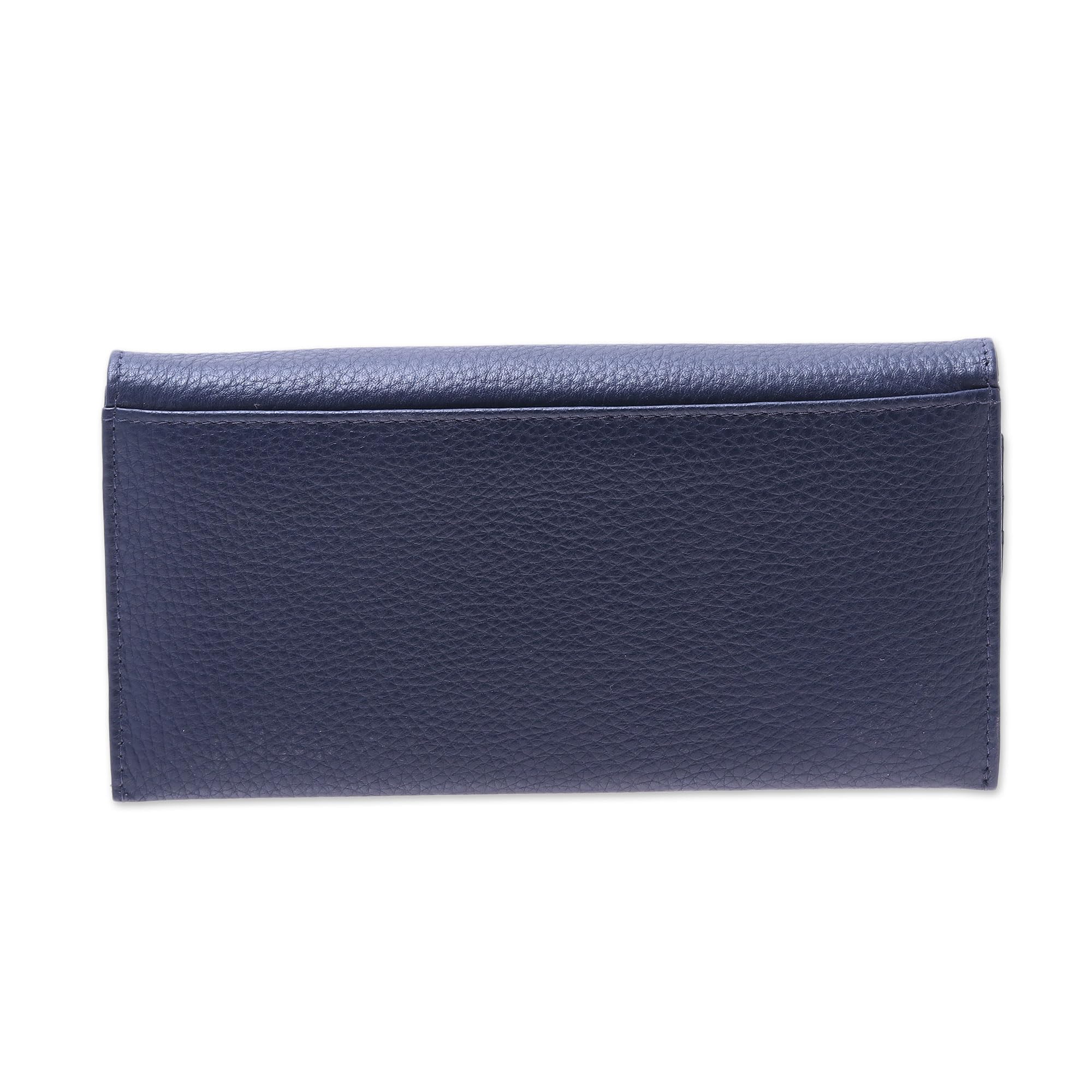 Handmade Leather Wallet for Men & Women - Premium Genuine Leather Bifold Wallet in Midnight Blue - Artisan Crafted in India - Perfect for Everyday Use, Travel & Gifting