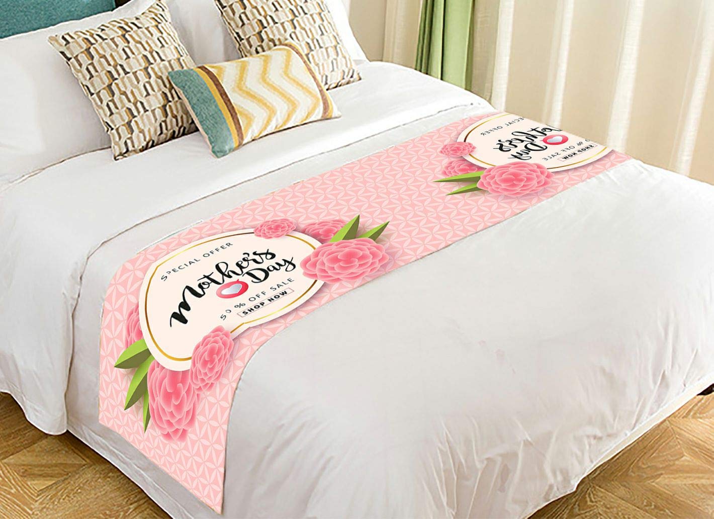 ABPHQTO Colorful Bed Runner Scarf - 20x95 Inch Decorative Bedding for Mother's Day Gifts, Home Decor, Bedroom Accent | Perfect for Guest Rooms, Dorm Decor, and Special Occasions