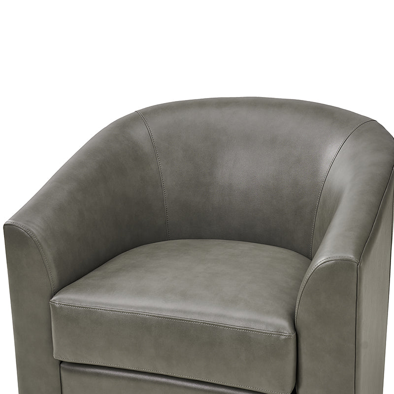 360 Degree Swivel Barrel Faux Leather Chair - Modern Accent Chair for Living Room, Office & Lounge - Comfortable PU Leather Recliner with Smooth Rotation
