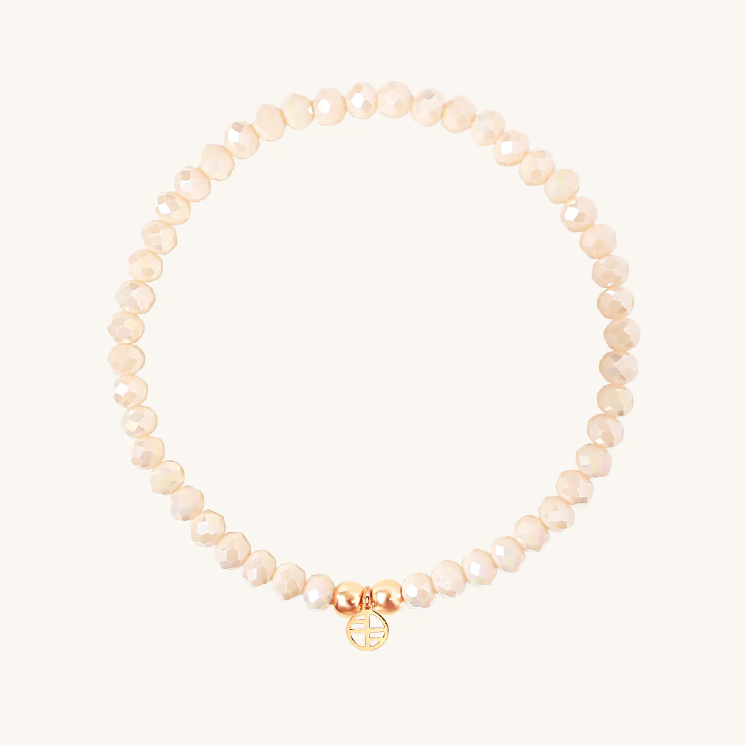 Peach Dazzle Bracelet - Elegant Peach Colored Crystal Beaded Jewelry for Women | Perfect for Parties, Weddings & Everyday Wear