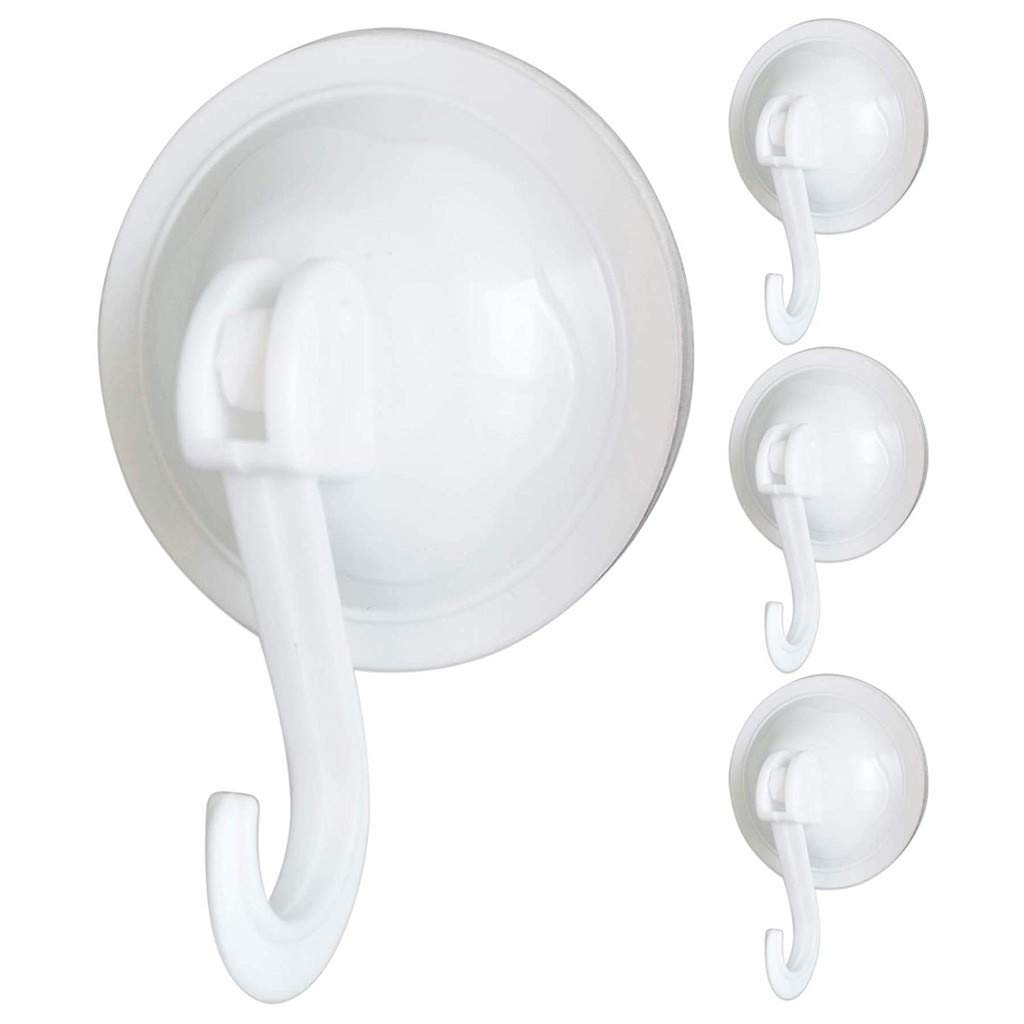 Yiser Vacuum Reusable Hangers - No Glue or Nails Needed, Strong Suction Cup Hooks for Kitchen, Dining & Bar - Set of 4 White Round Placemats for Tables - Perfect for Home, Restaurant, and Party Decor