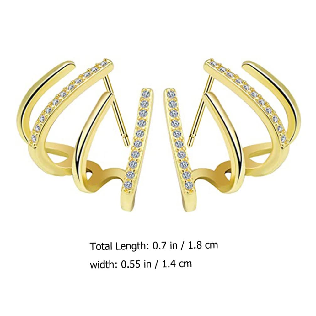 GALPADA Women's Claw Earrings - Zircon Stud Ear Cuff Hoop Earrings for Girls, Needle Claw Stud Earrings with Ear Wrap Cuff Piercing | Perfect for Parties, Weddings & Everyday Wear