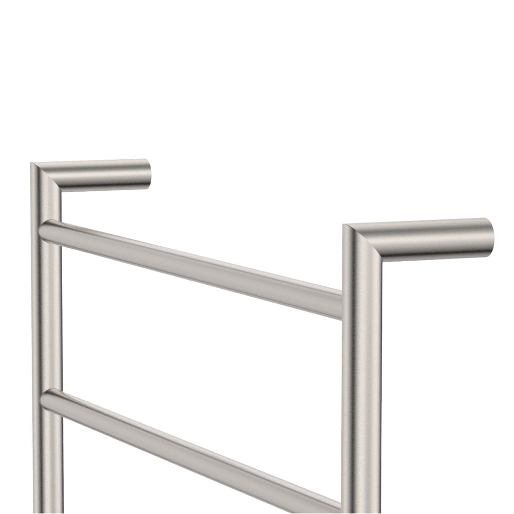 Fienza 8286080BN Kaya Heated Towel Rail - 600 x 800mm Brushed Nickel Finish - Premium Bathroom Towel Warmer for Spa, Luxury Home & Hotel Use